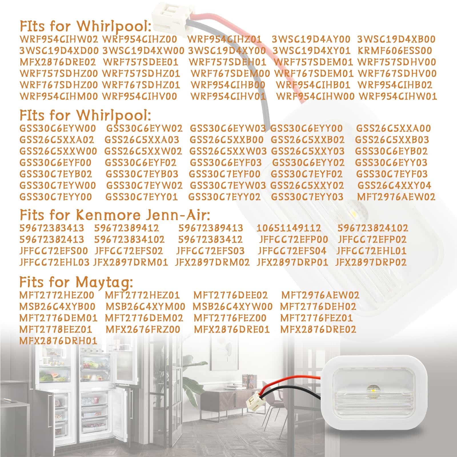 Modulo de Luz LED para Refrigerador Whirlpool kenmore - Imagen 6