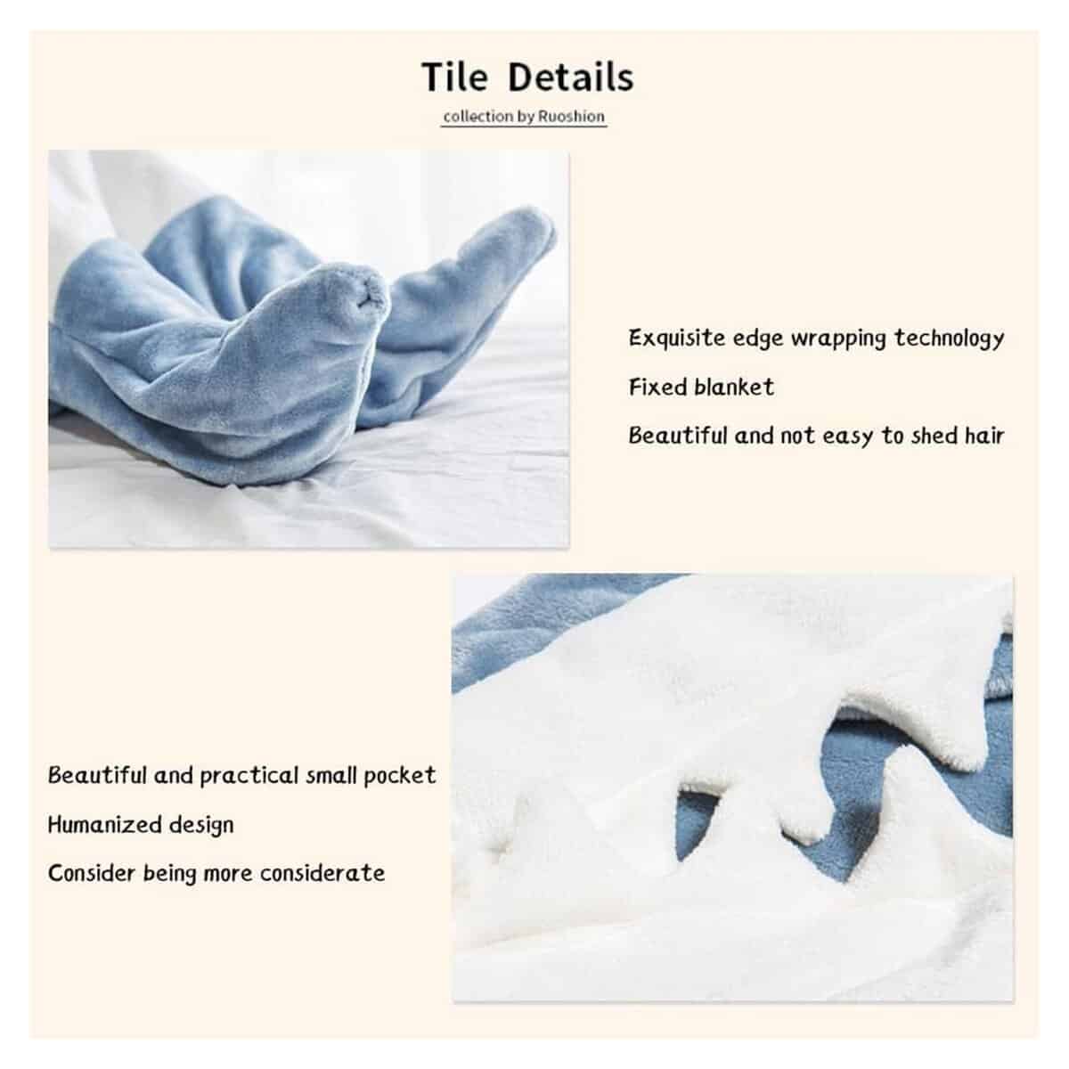 Nueva Manta Tiburón para Adultos - Manta Tiburón Portátil - Imagen 6