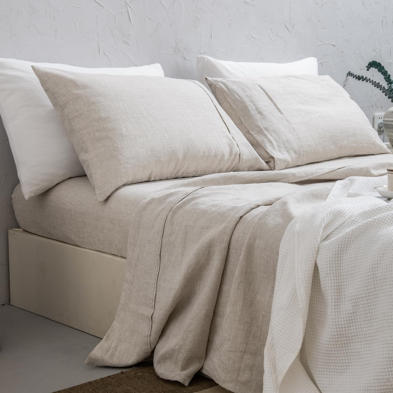 Juego de sábanas de lino lavado 100% francés Meadow