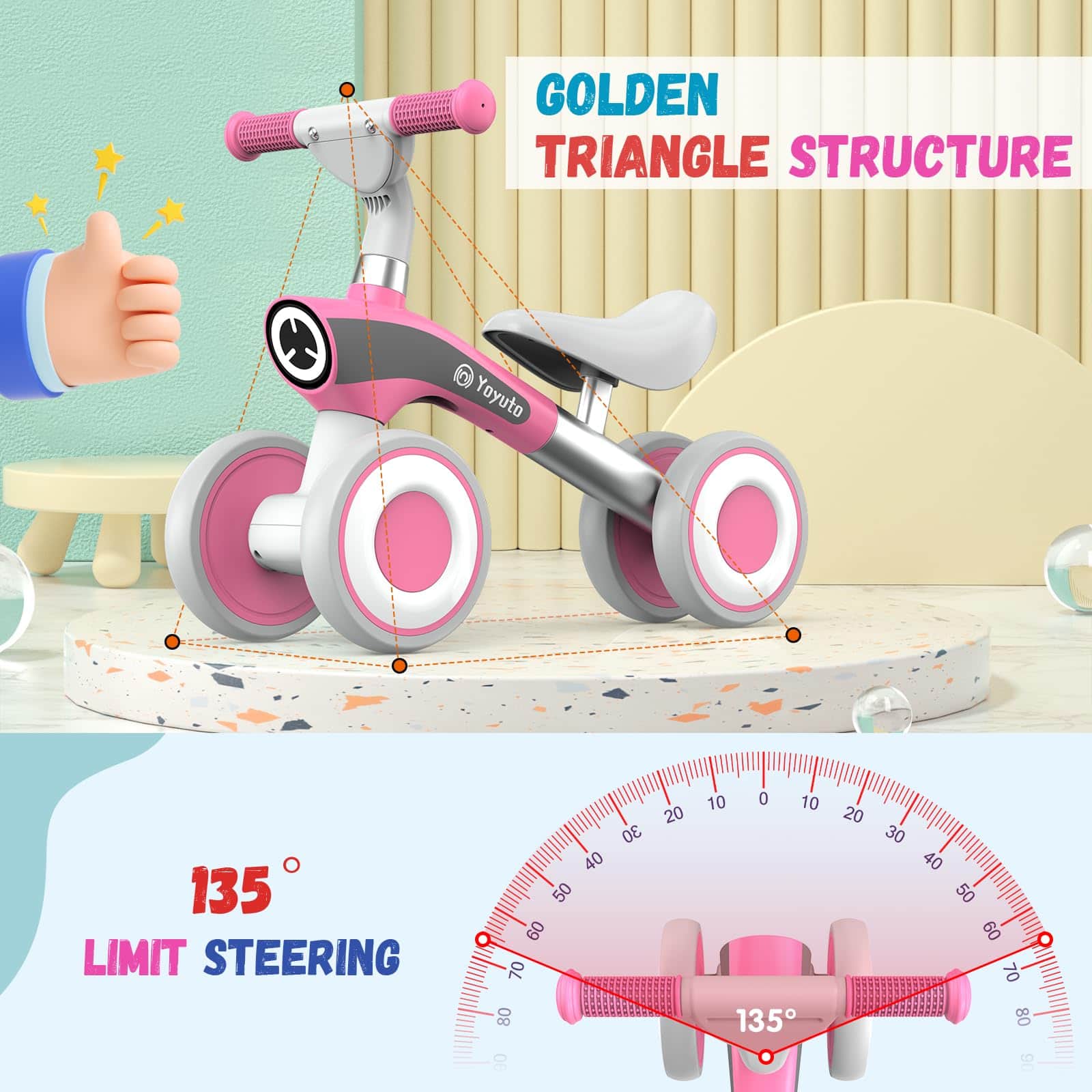 Yoyuto Bicicleta de Equilibrio para Bebés de 1 Año Niños - Imagen 5