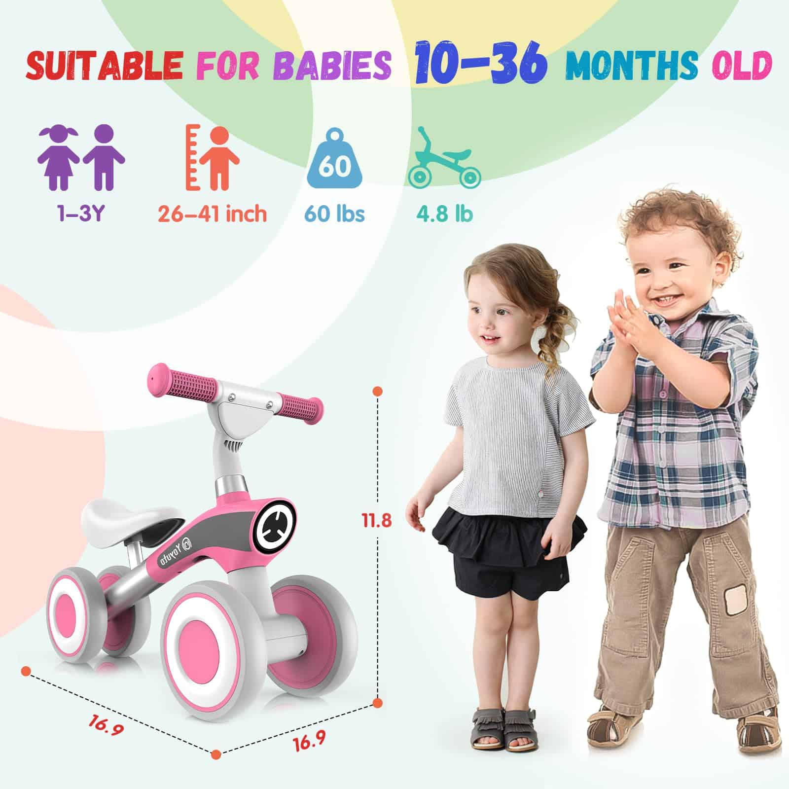 Yoyuto Bicicleta de Equilibrio para Bebés de 1 Año Niños - Imagen 4