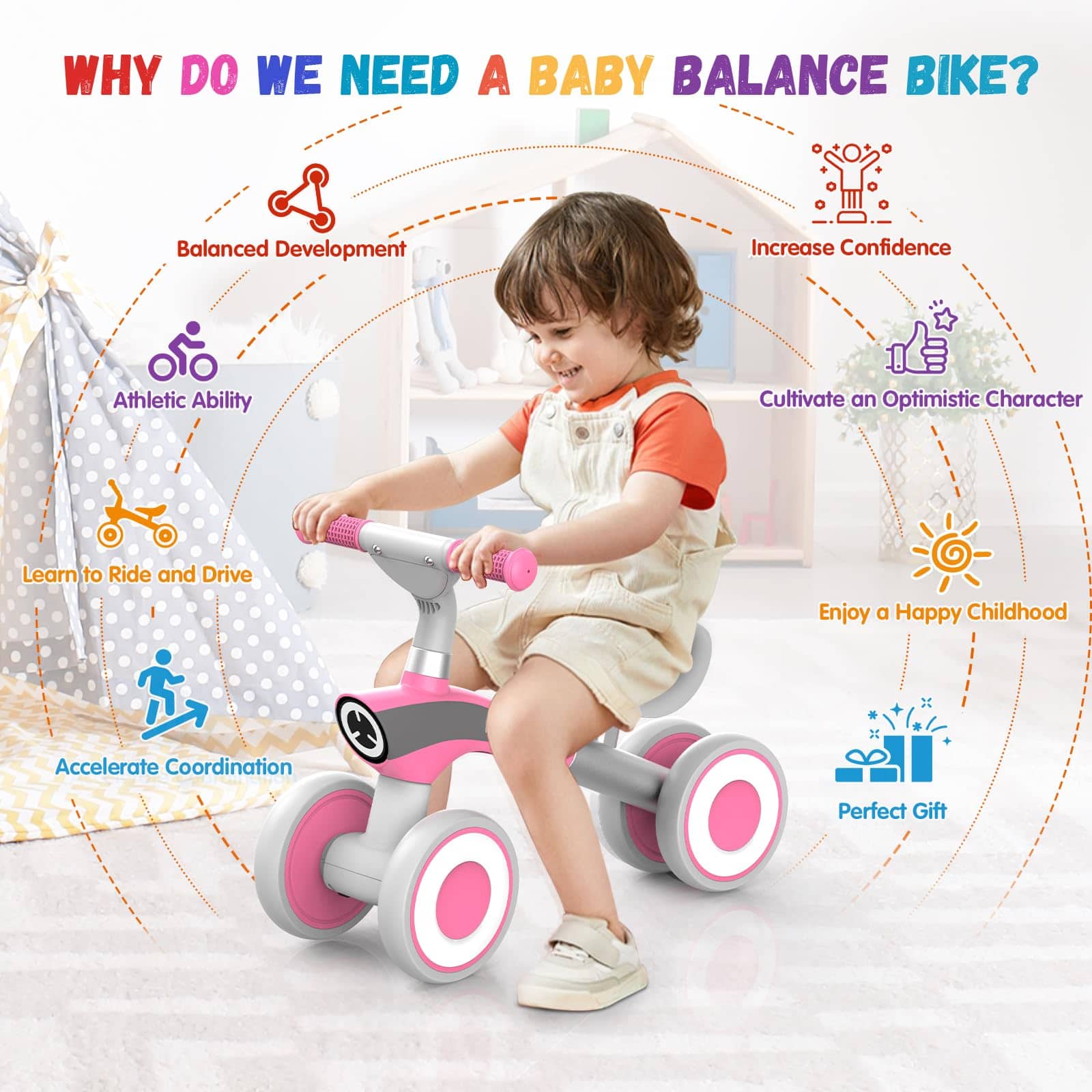 Yoyuto Bicicleta de Equilibrio para Bebés de 1 Año Niños - Imagen 3