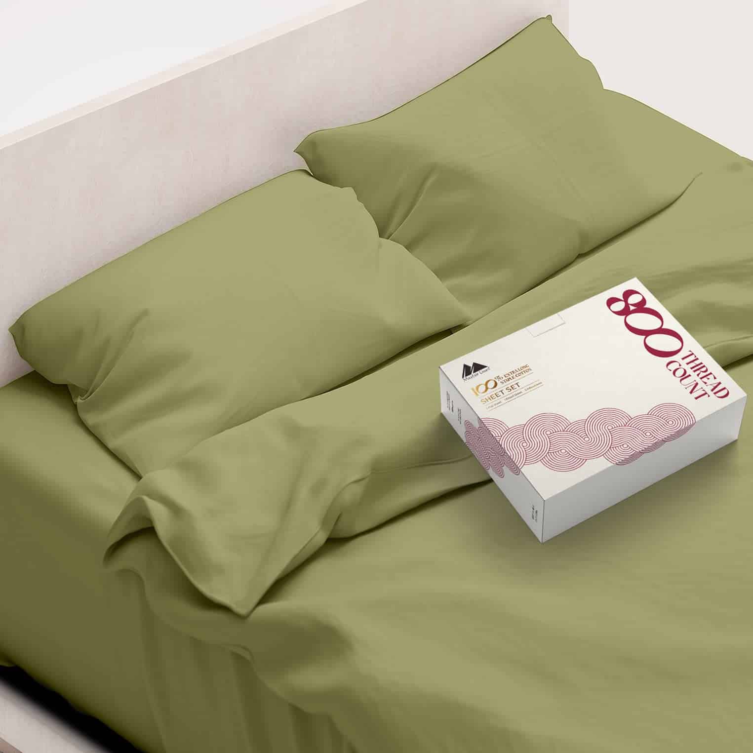 Juego de sábanas de algodón egipcio Mayfair Linen 800 TC -