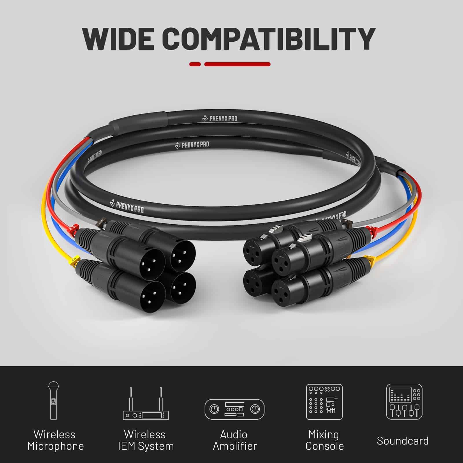 Cable XLR de 4 Canales Phenyx Pro, 6 pies de Cable - Imagen 7