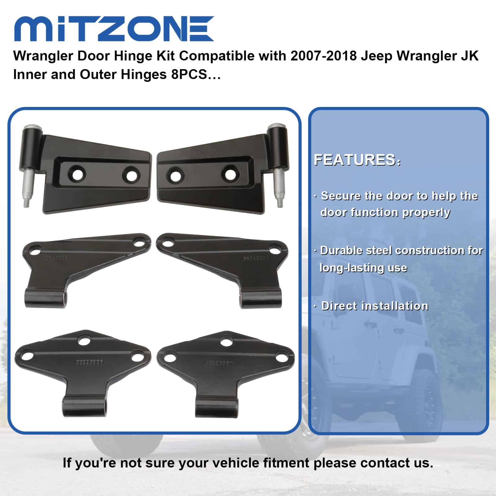 Kit de Bisagra de Puerta MITZONE Compatible con Jeep - Imagen 4