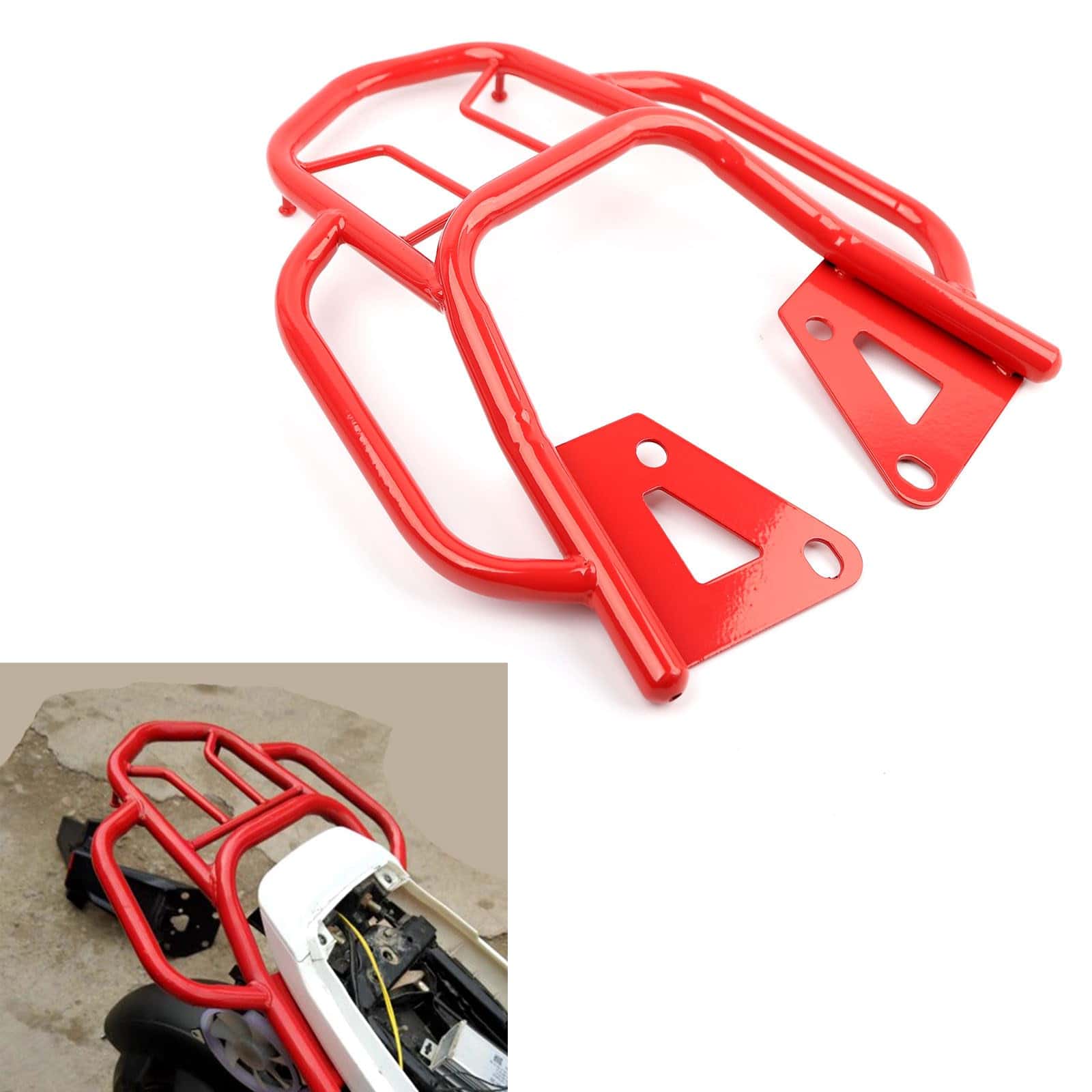 Portaequipajes trasero para motocicleta con pasamanos en - Imagen 3