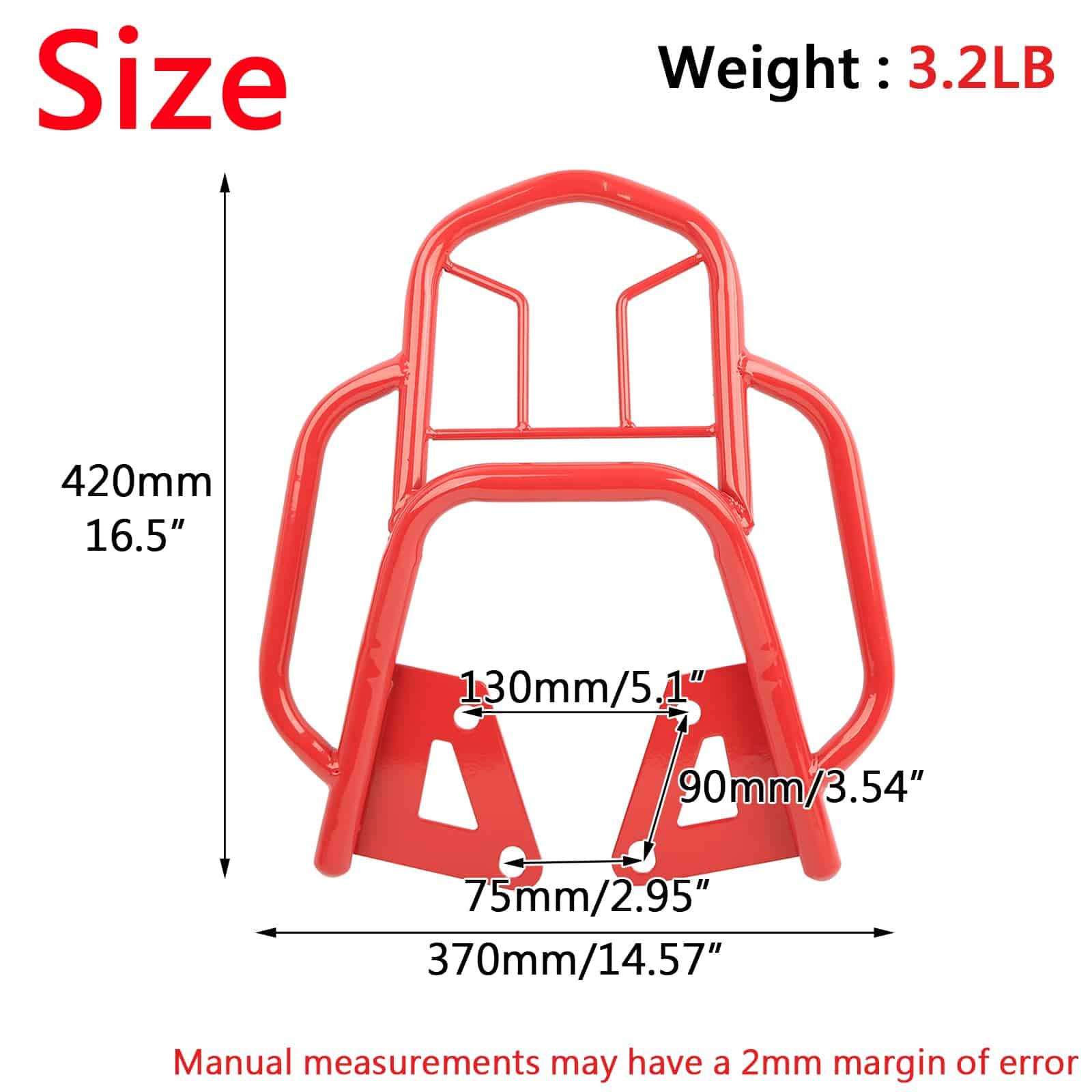 Portaequipajes trasero para motocicleta con pasamanos en - Imagen 4