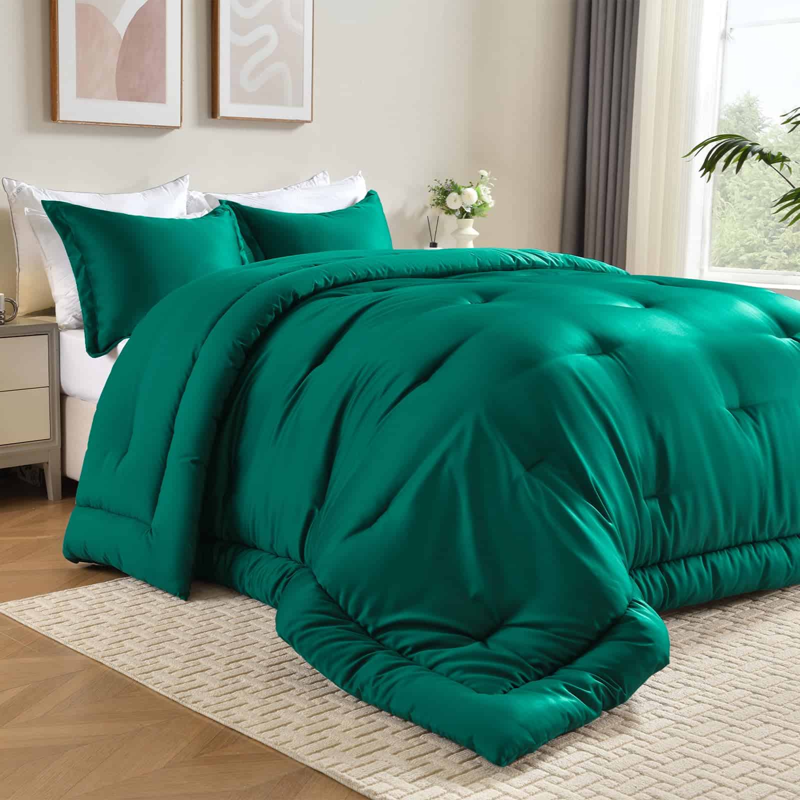 Juego de Edredón Gemelo Reversible en Tono Mate Satinado