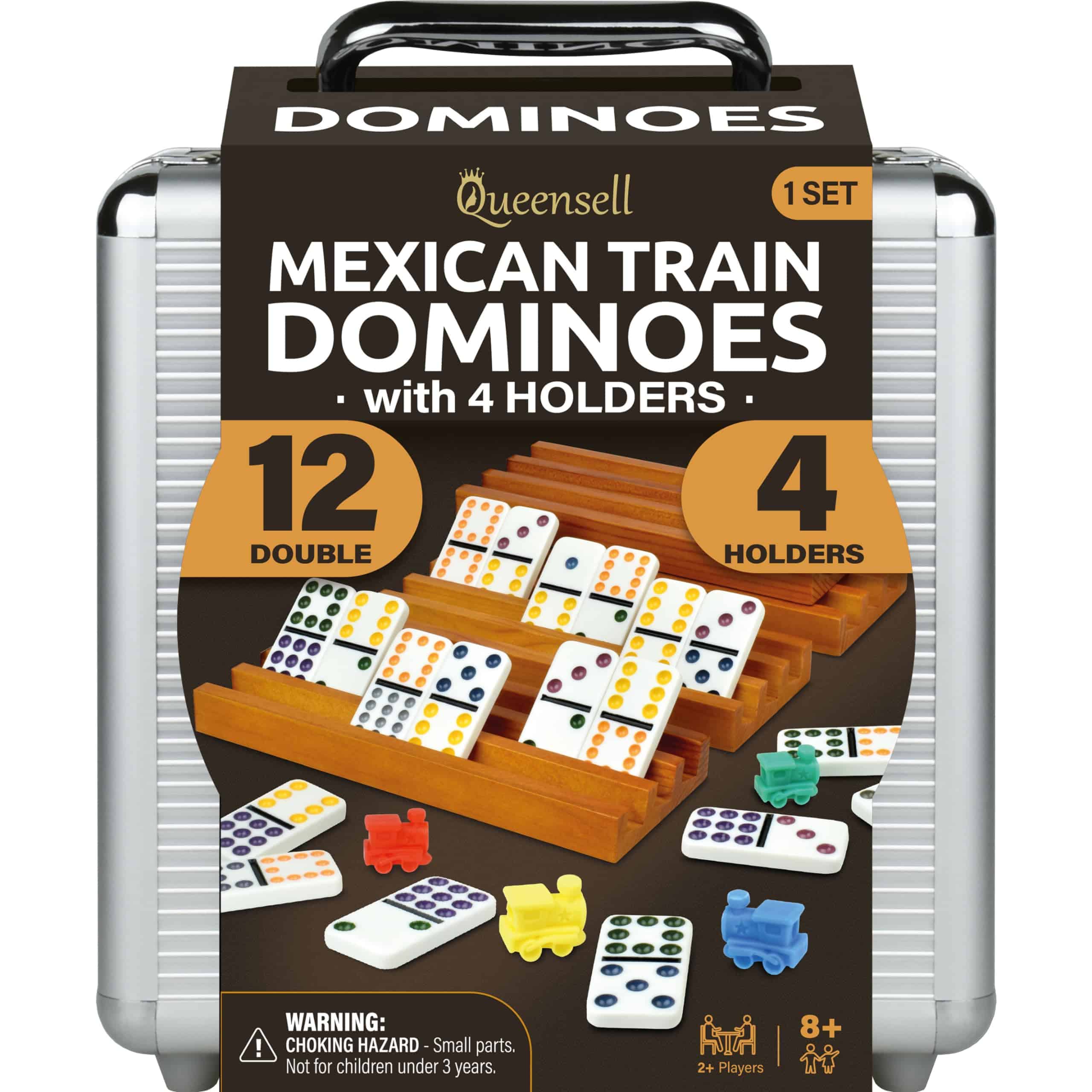 Set de Dominó Tren Mexicano con 4 Soportes - Dominó Doble