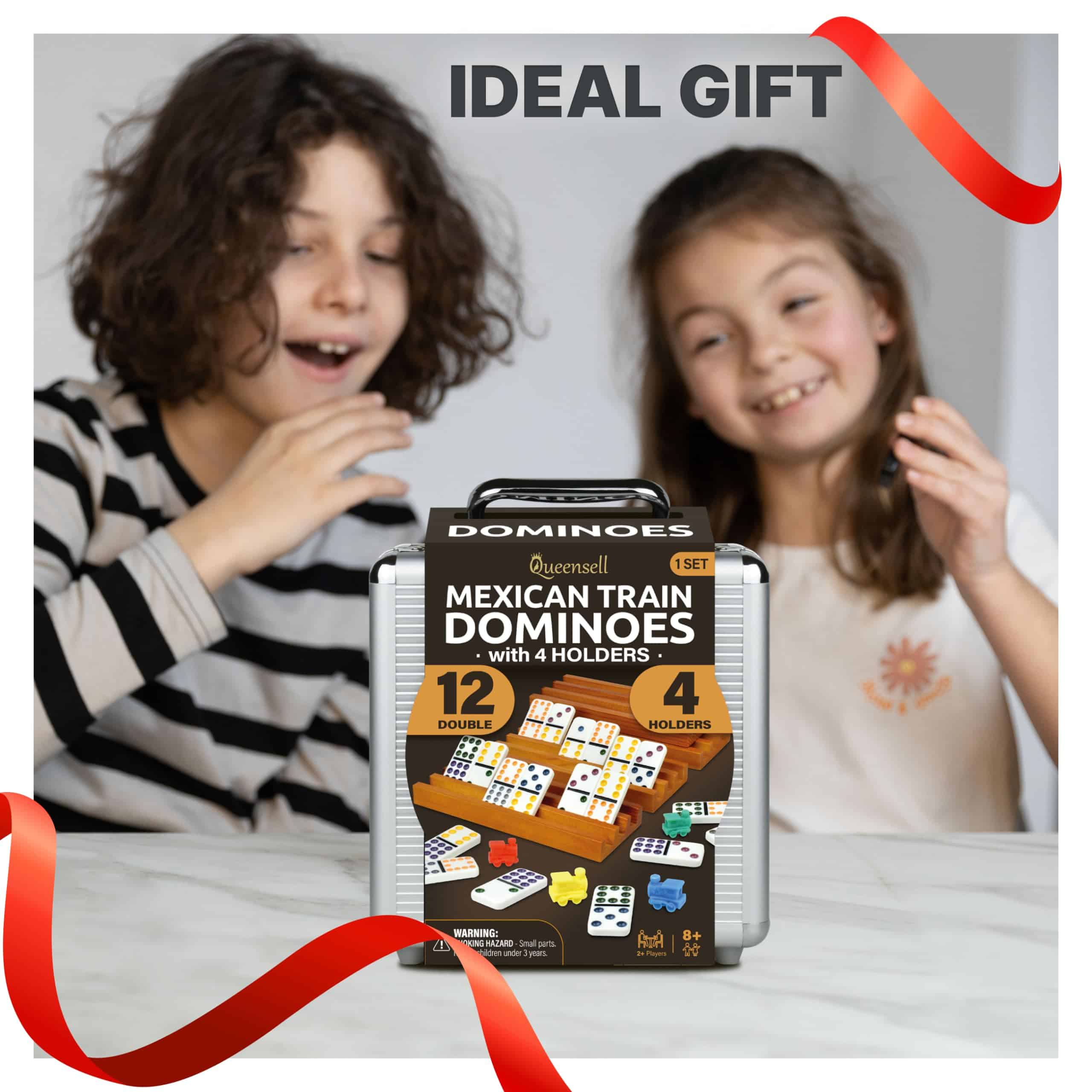 Set de Dominó Tren Mexicano con 4 Soportes - Dominó Doble - Imagen 7