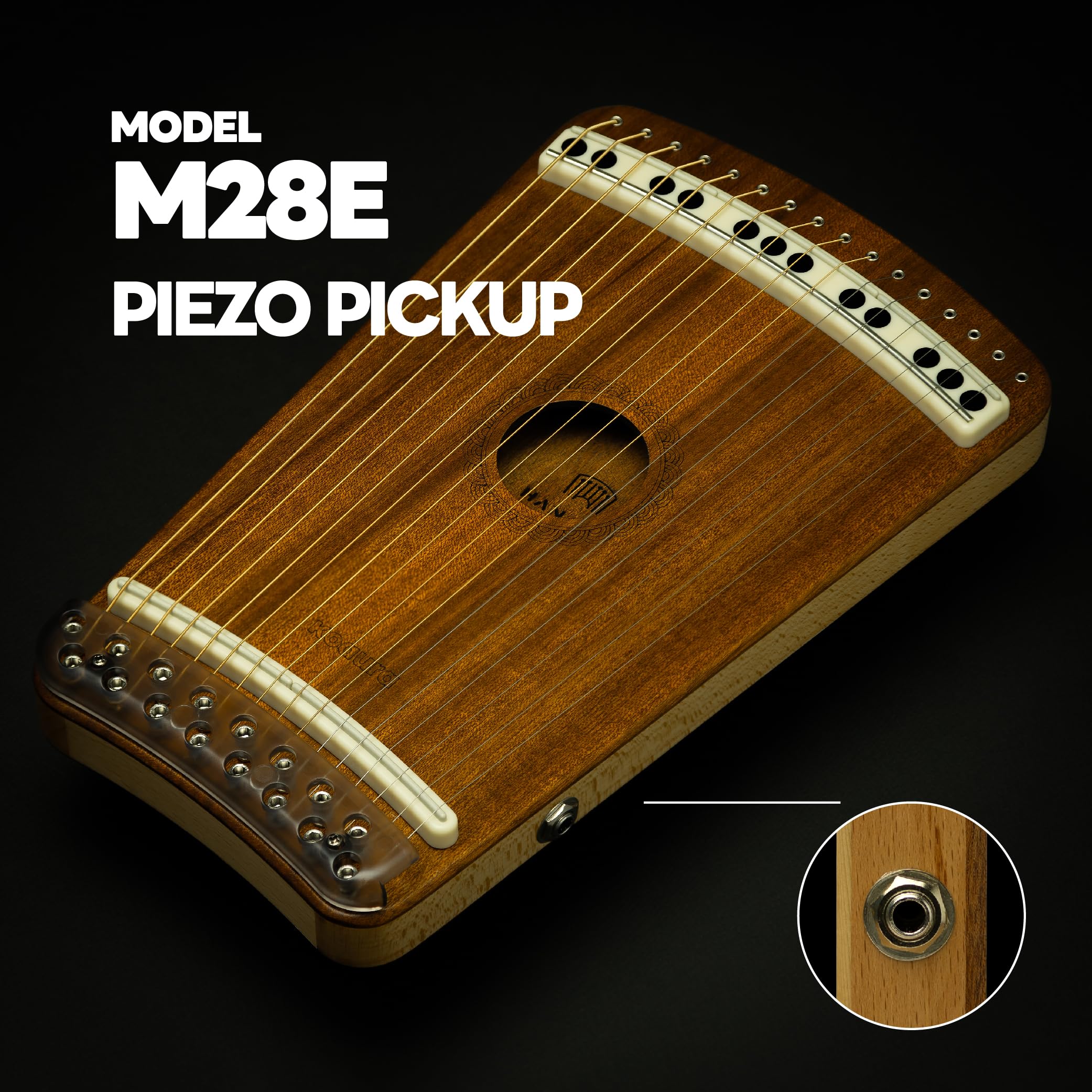 Arpa de Guitarra Hanago M28E [16 Cuerdas pero Reproducibles - Imagen 3