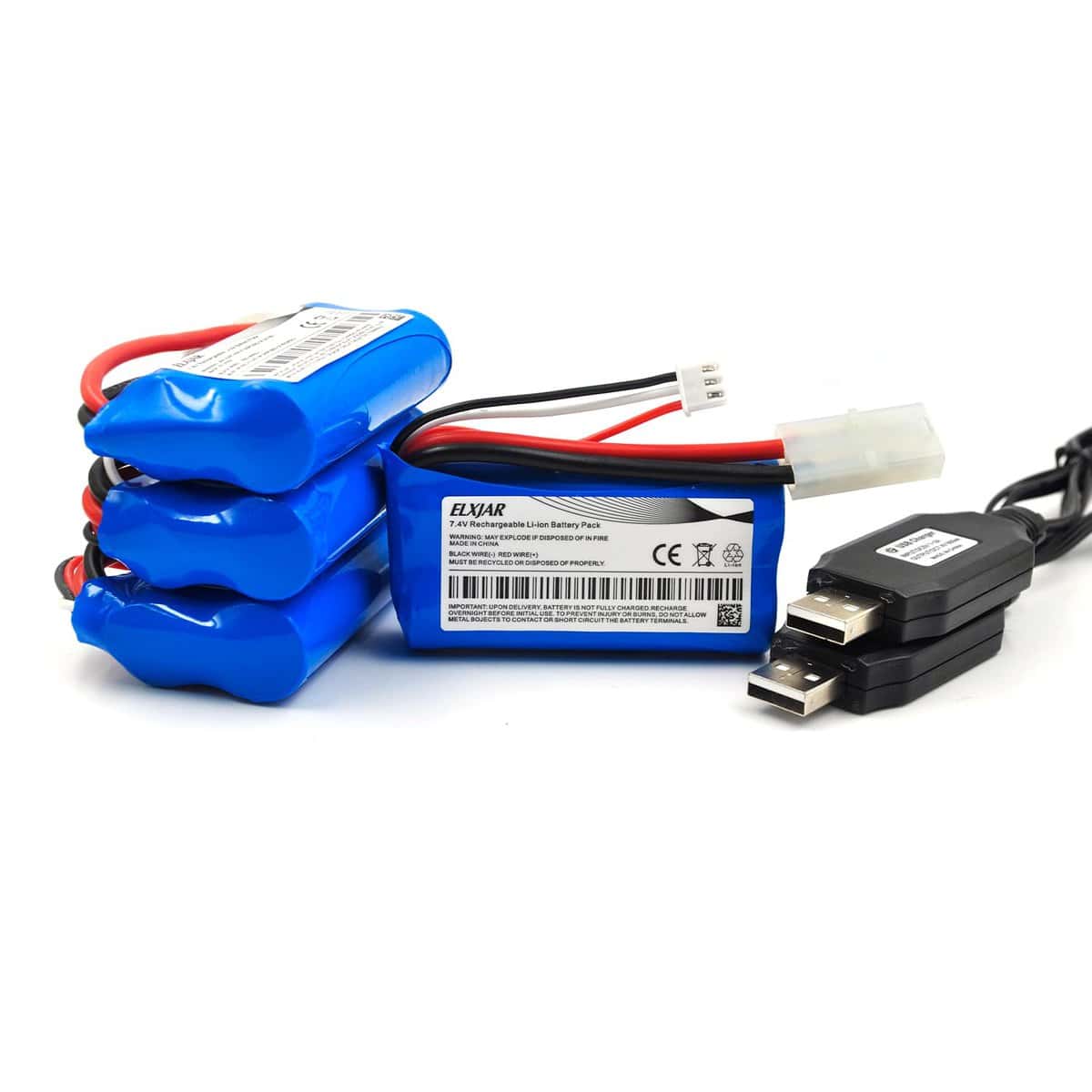 (Paquete de 4) Batería de 7.4V 1500mAh de Iones de Litio