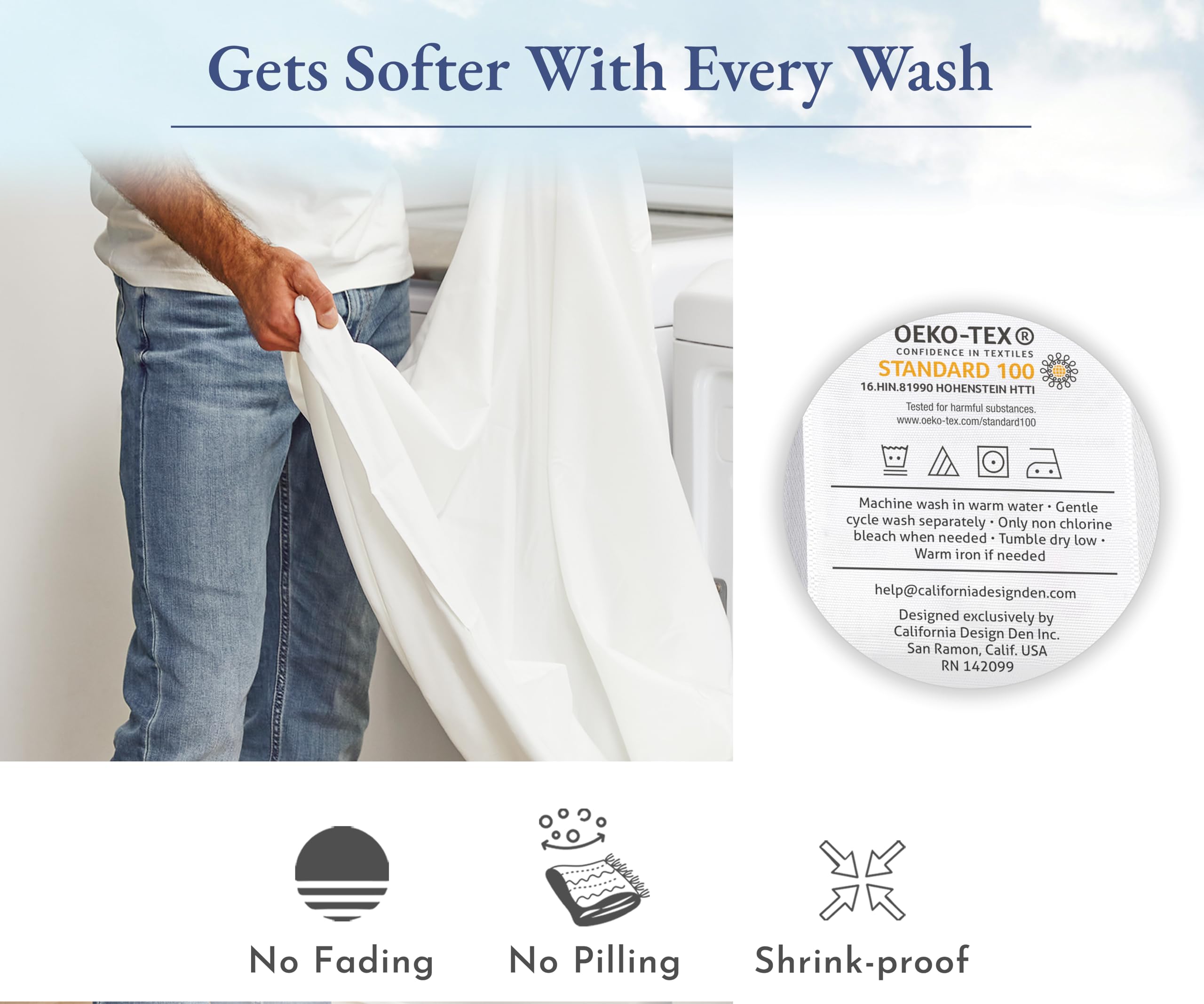 2-Pack Sábana Ajustada de Algodón Twin, 400 Hilos Sábana - Imagen 6