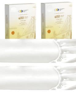 2-Pack Sábana Ajustada de Algodón Twin, 400 Hilos Sábana