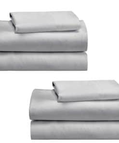 Juego de 2 juegos de sábanas gemelas XL 100% algodón de
