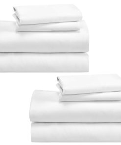 Juego de sábanas 100% algodón California -Blanco