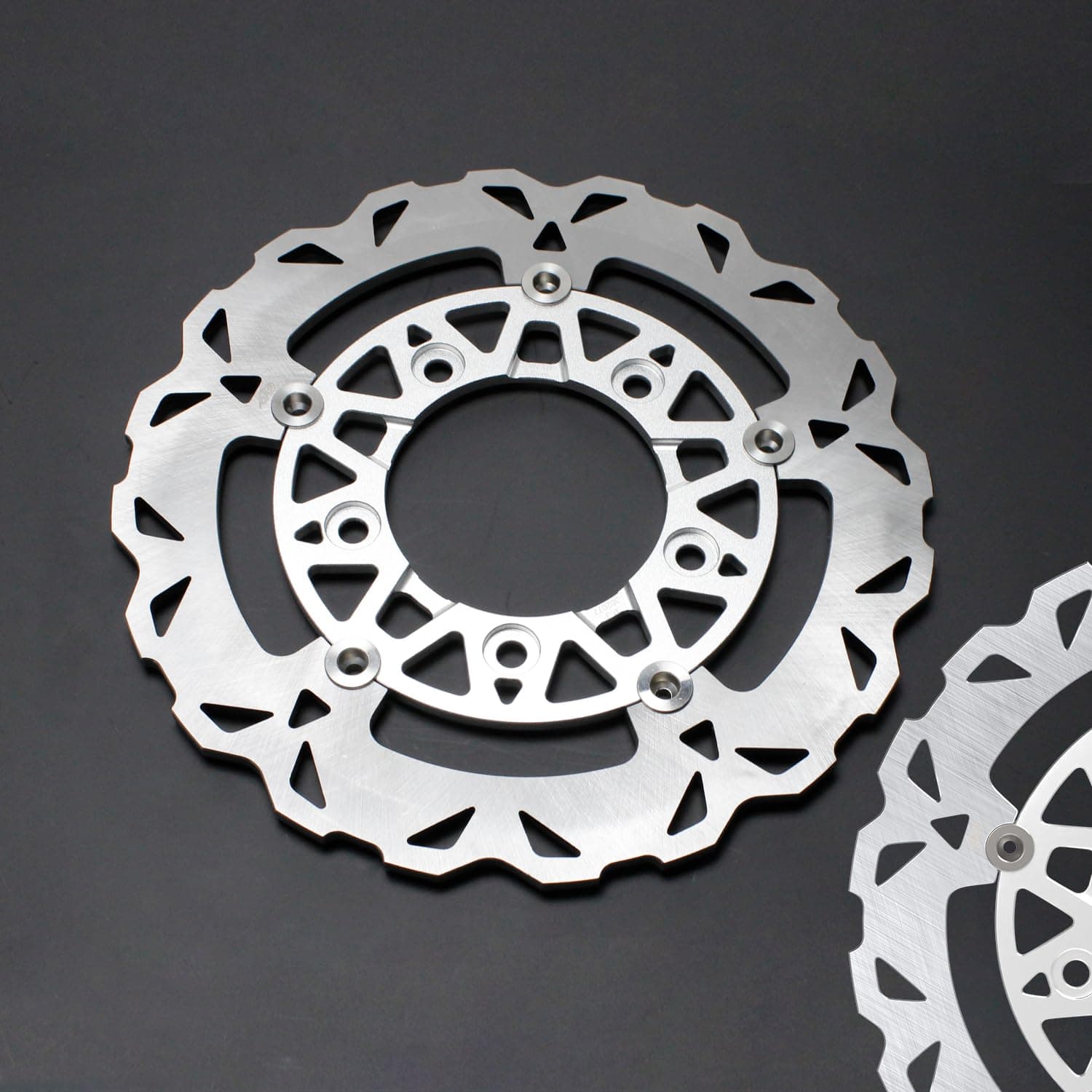 POWERJAMES Disco de Freno Trasero Flotante Negro Plata de