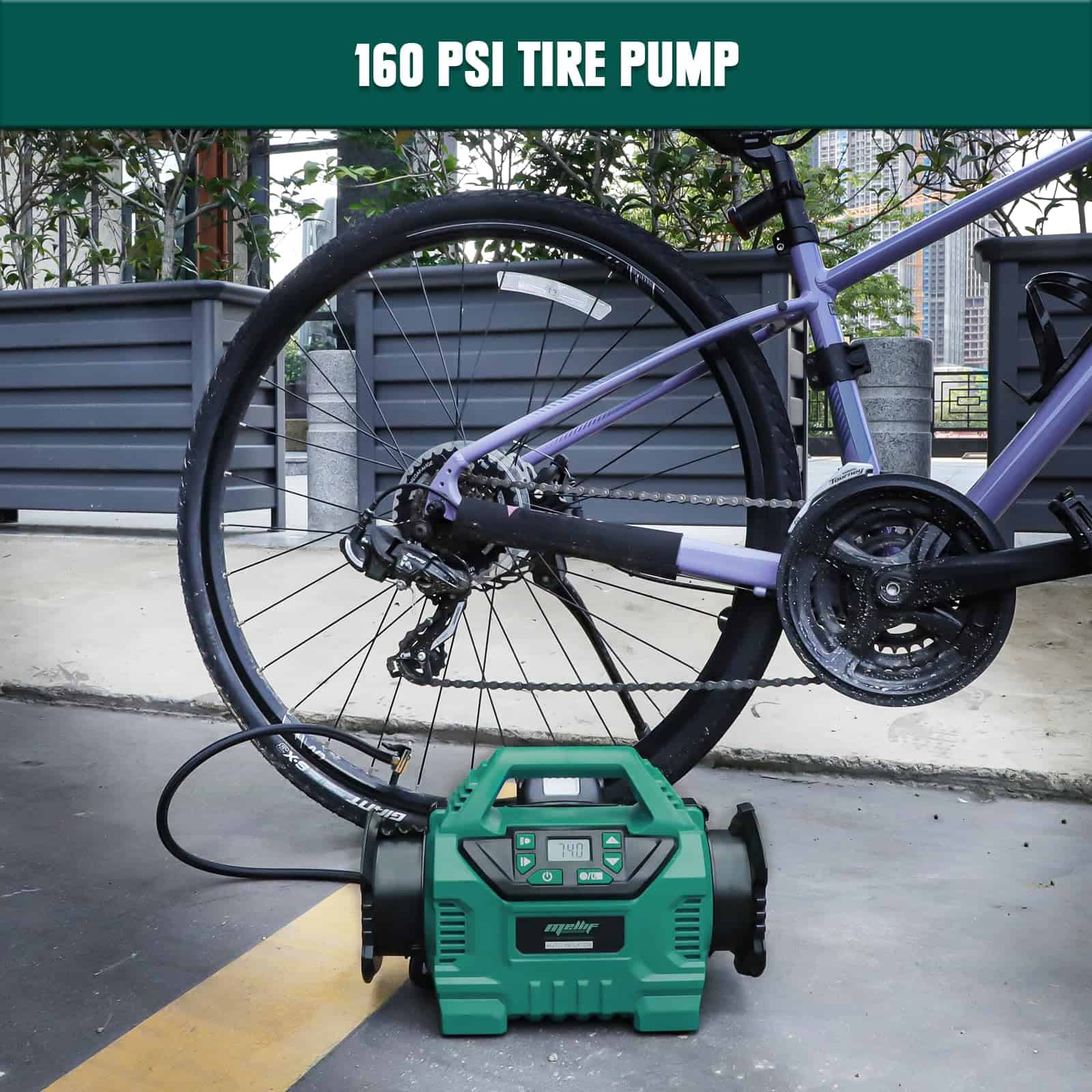 Inflador de neumáticos Mellif para batería Makita 18V (sin - Imagen 8