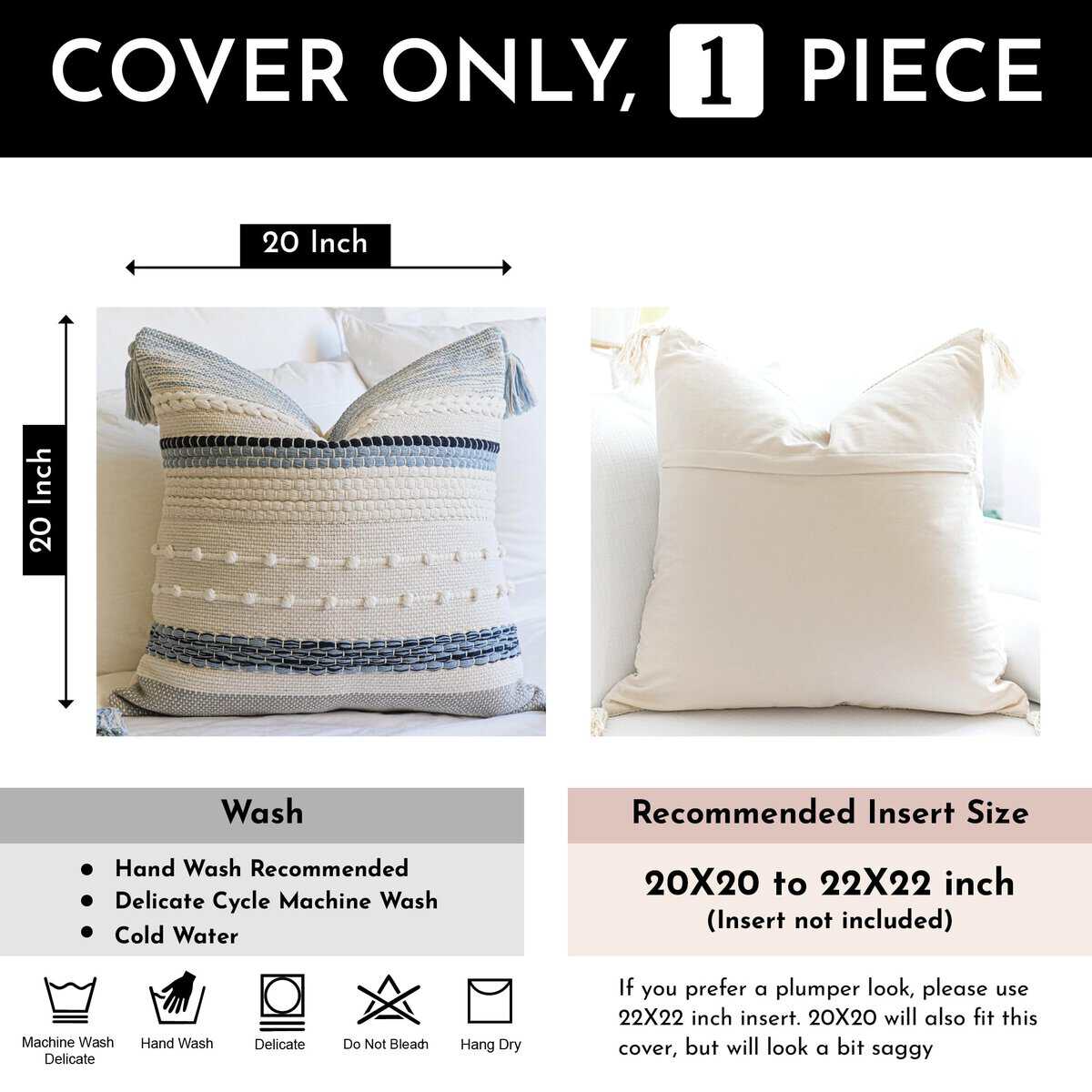 Funda de almohada decorativa bohemia BlissBlush Coastal - Imagen 5