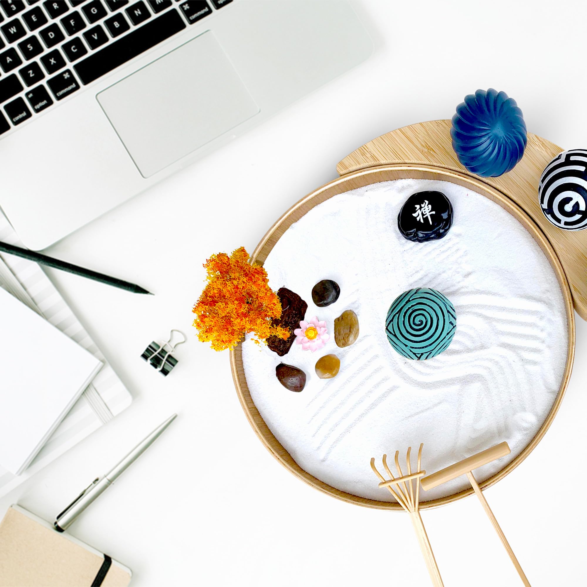 Jardín Zen para Escritorio, Kit de Terapia de Bandeja de - Imagen 3