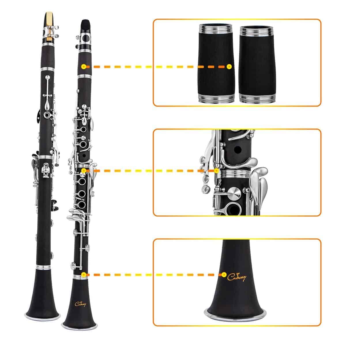 Clarinete Bb Cadway 17 Teclas de Níquel Negro - - Imagen 4
