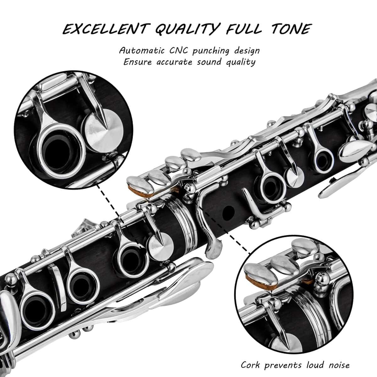 Clarinete Bb Cadway 17 Teclas de Níquel Negro - - Imagen 6