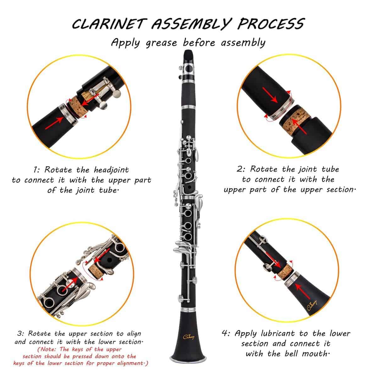 Clarinete Bb Cadway 17 Teclas de Níquel Negro - - Imagen 5