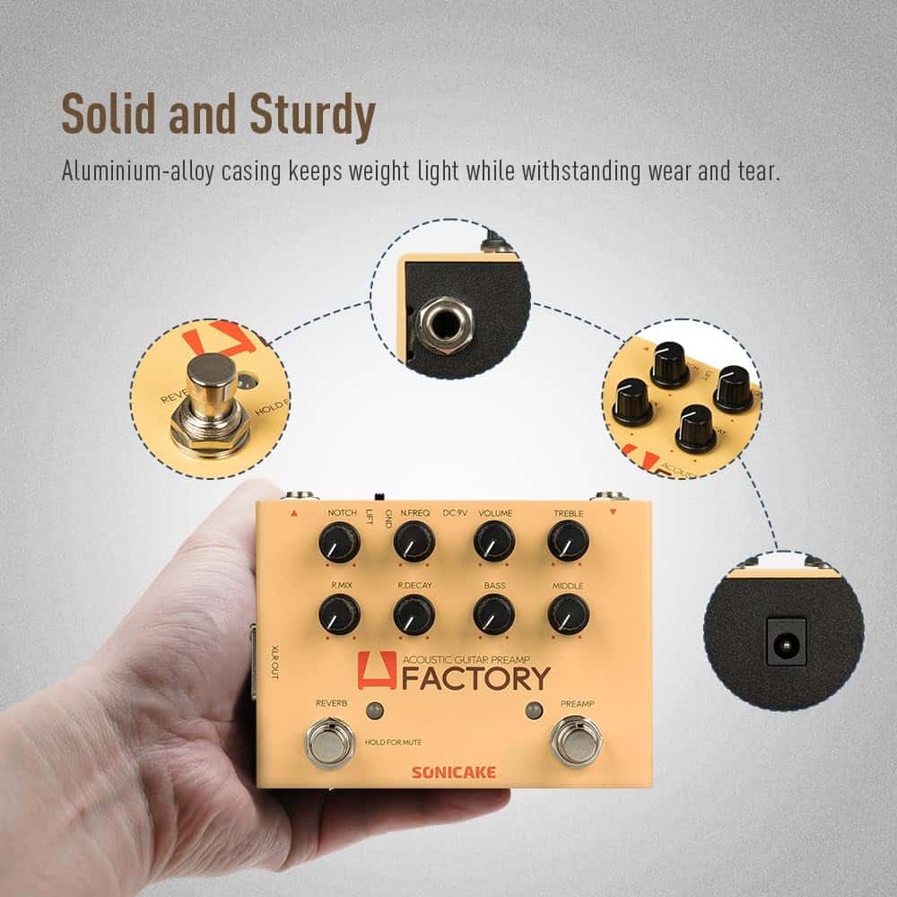Pedal de Efectos para Guitarra Acústica SONICAKE con Preamp - Imagen 7