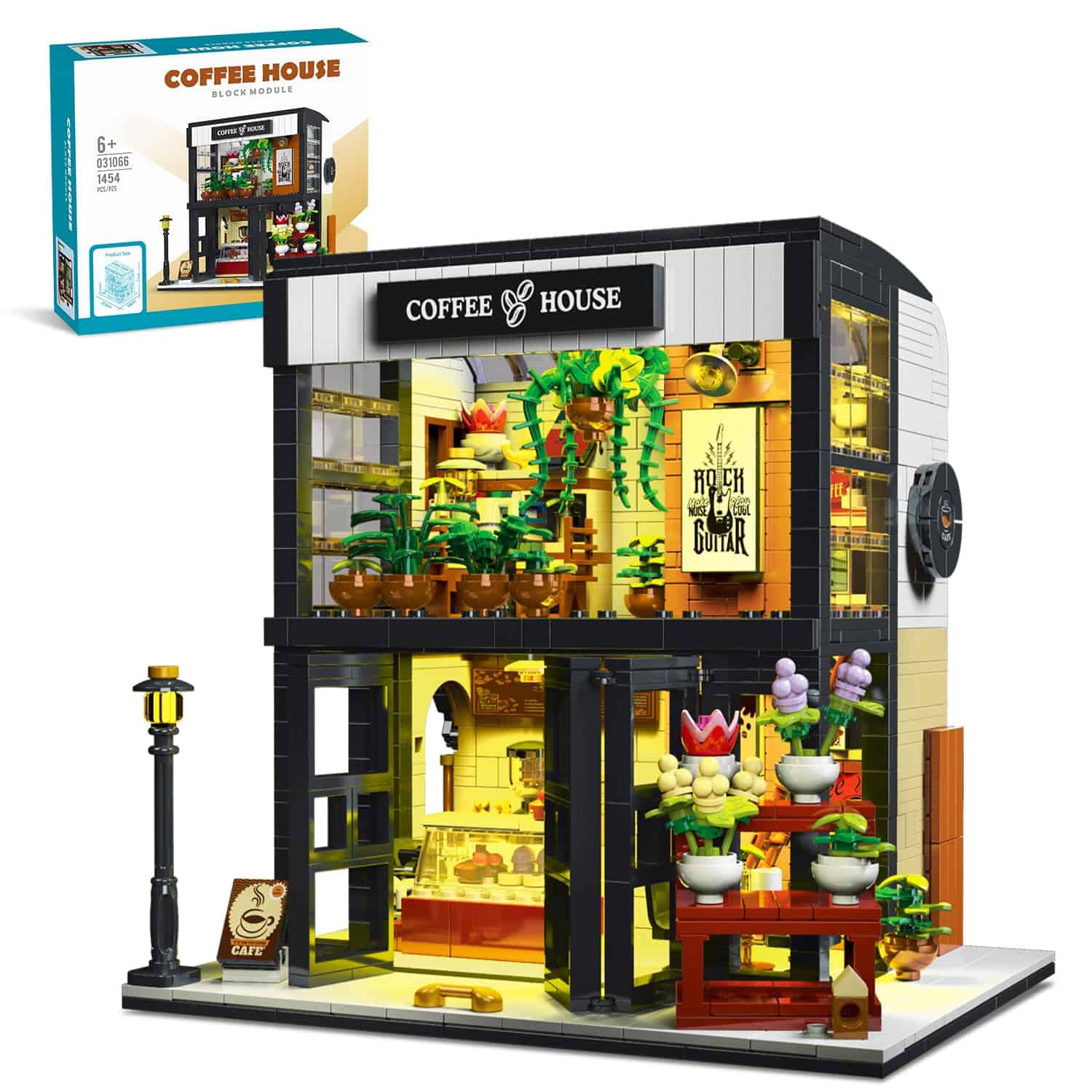 Set de Construcción City Coffee House EREBJENH con Luz LED,