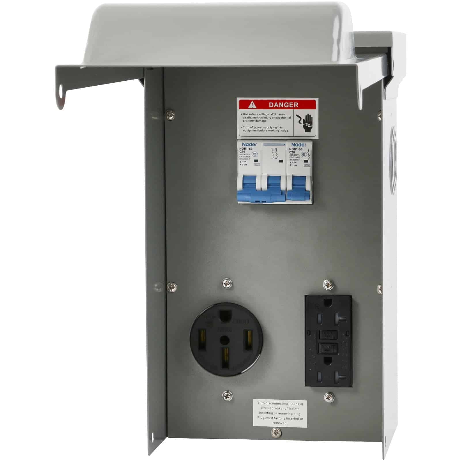 Panel de toma de corriente temporario TOCRETOARE, toma de