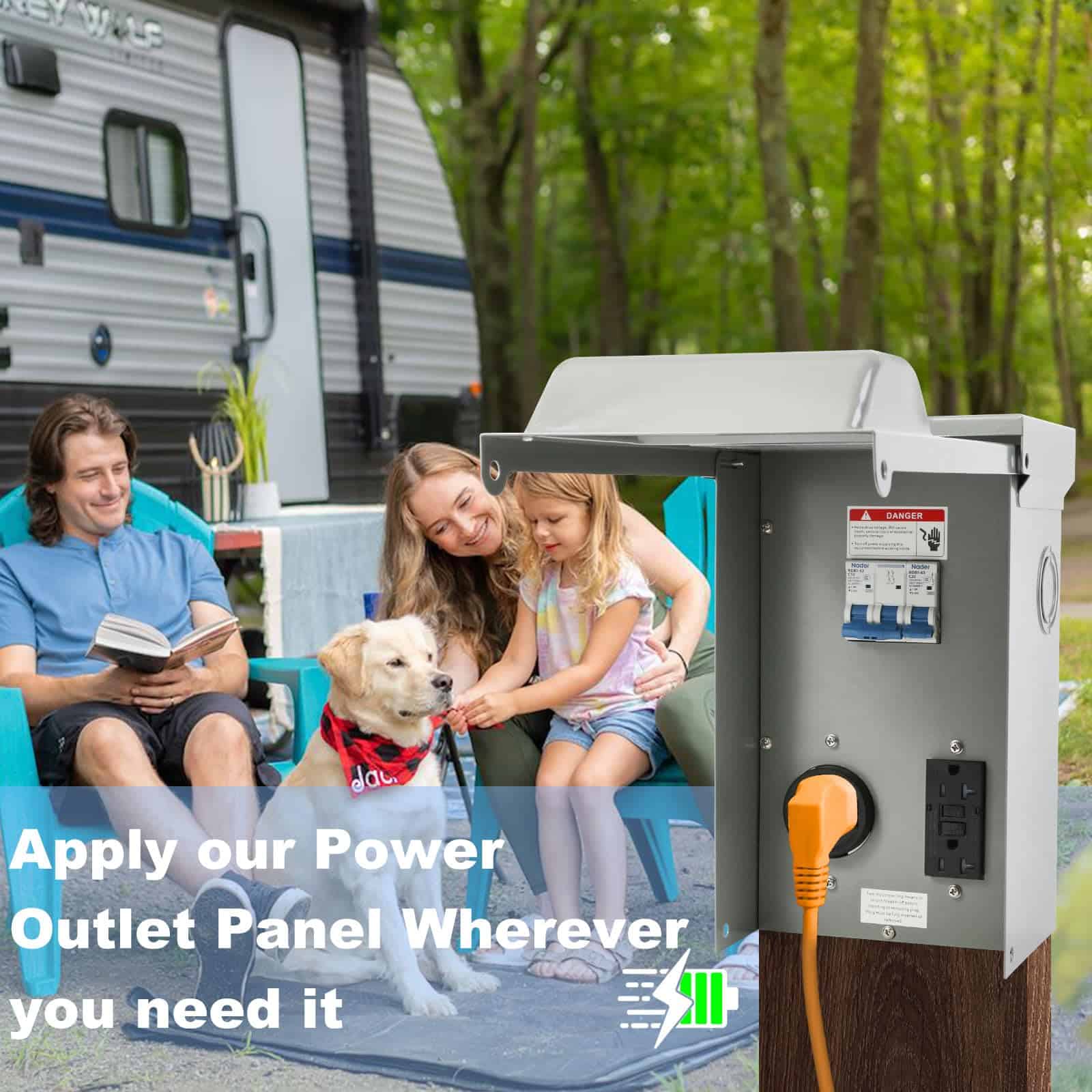 Panel de toma de corriente temporario TOCRETOARE, toma de - Imagen 3