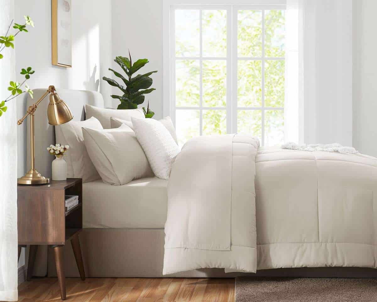 Juego de edredón CozyLux Beige completo de 7 piezas - Juego - Imagen 5