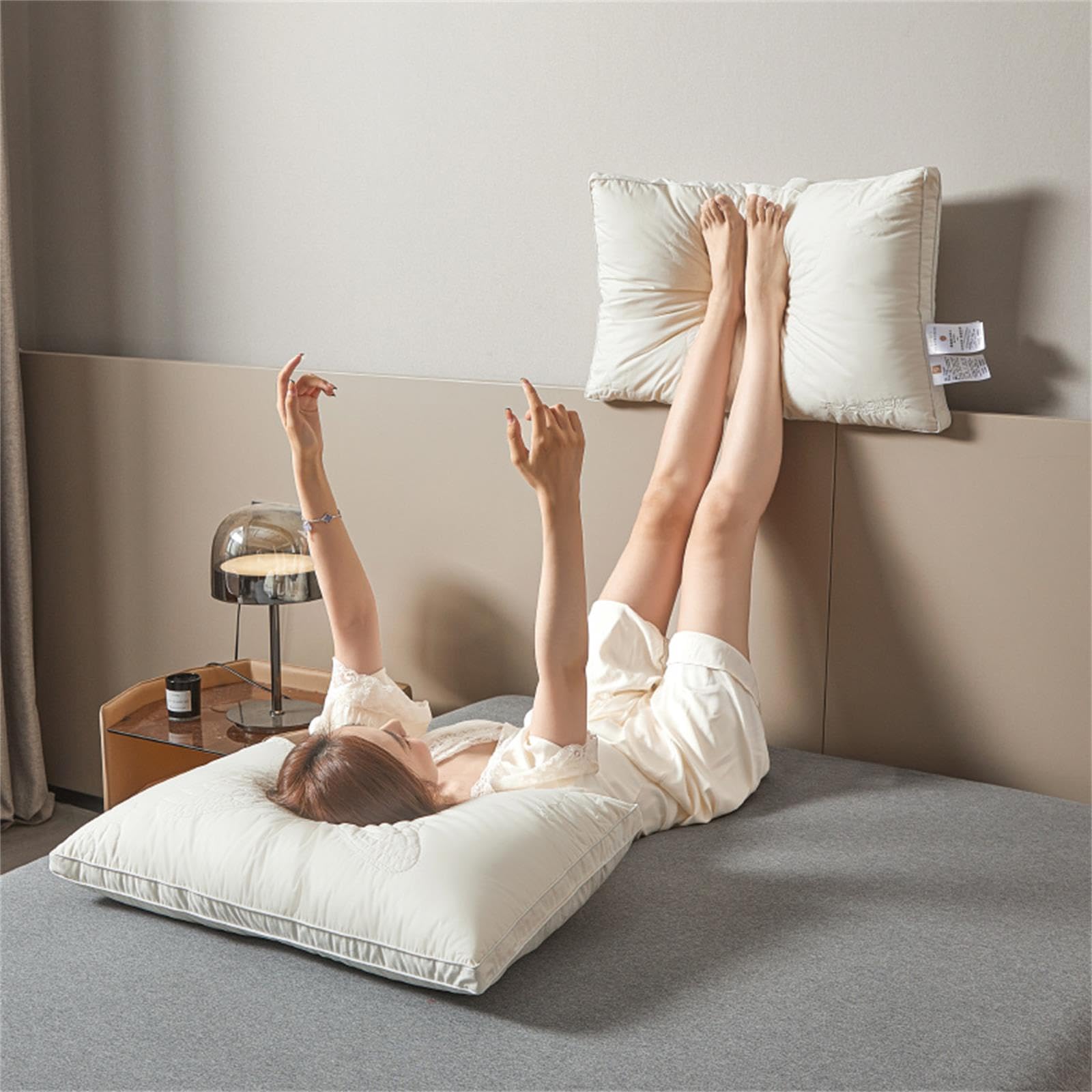 Almohada de Cama Cómoda con Capa de Seda de 29x19 pulgadas - Imagen 6