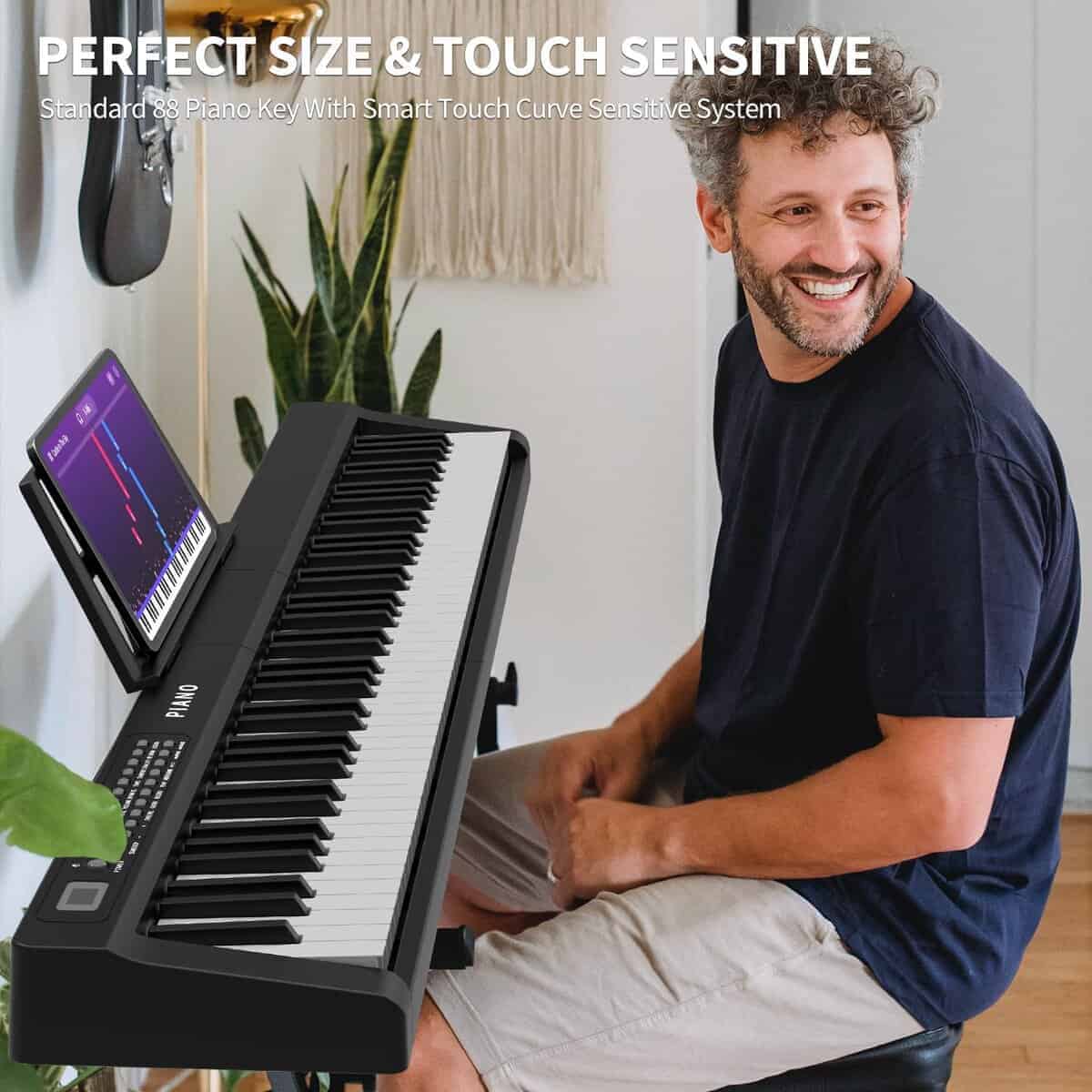Piano Digital de 88 Teclas Tamaño Completo con Teclado - Imagen 3