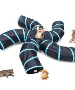 Túnel de Juguete para Gatos Deofun, 5 Vías Azul,