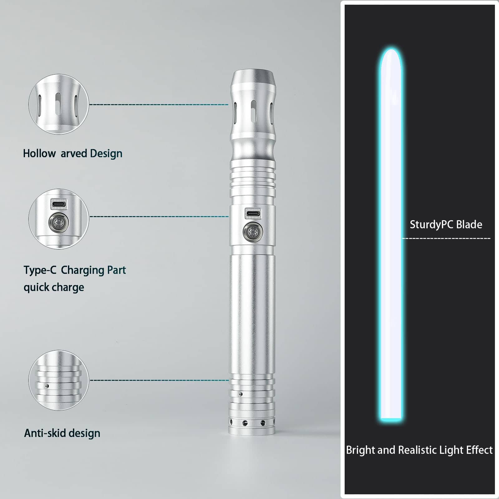 Sable de Luz CHINEYDY Metal Hill FX Dueling con Control de - Imagen 4