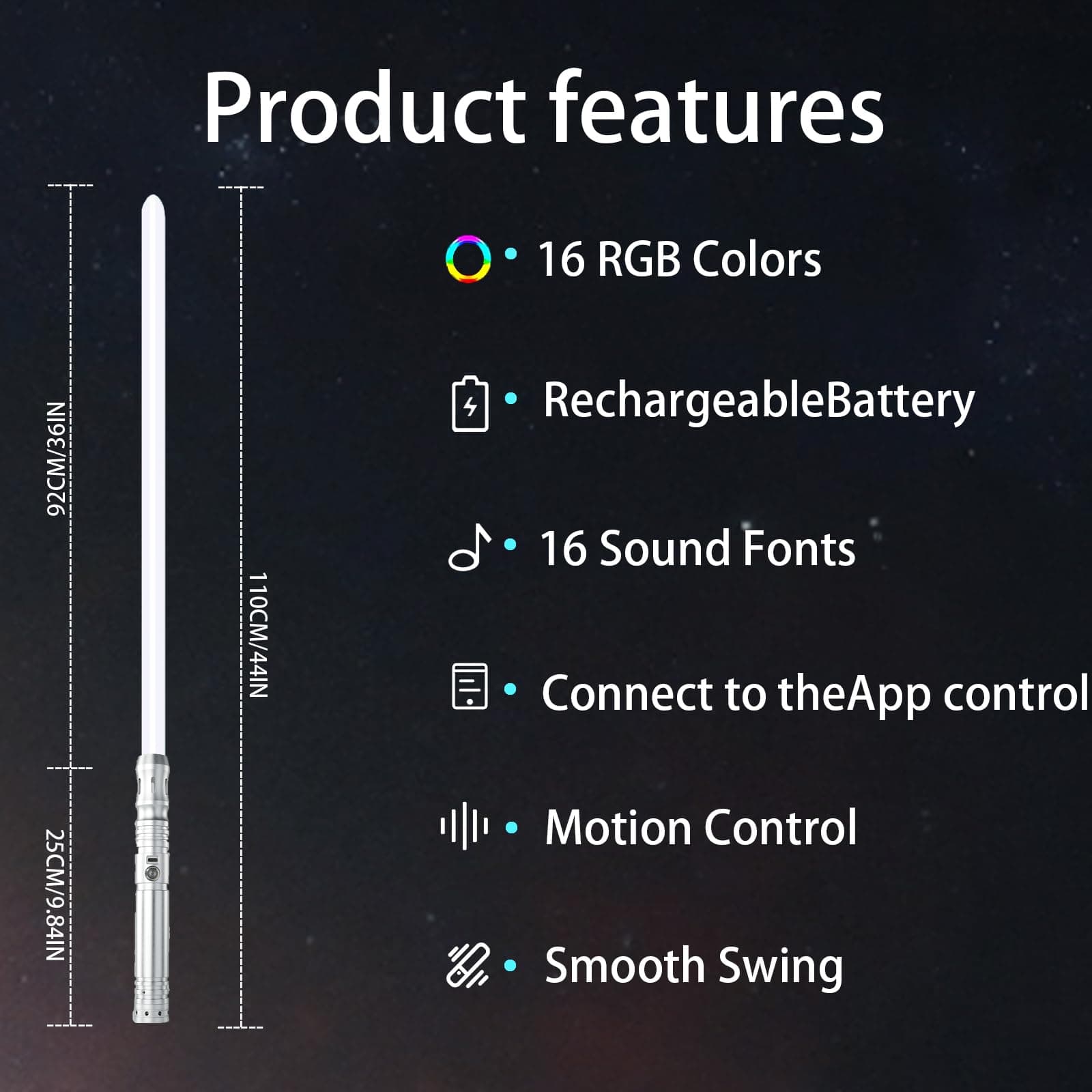 Sable de Luz CHINEYDY Metal Hill FX Dueling con Control de - Imagen 5