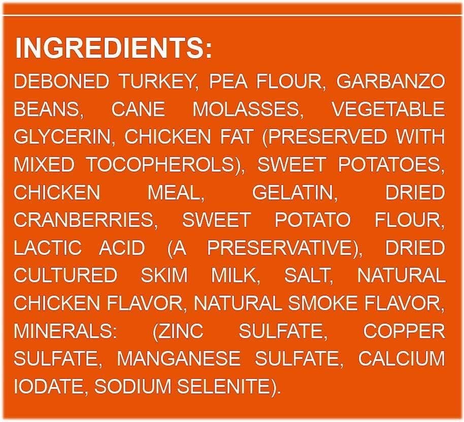 Triumph Dog Turkey, Pea, & Berry Grain Free Jerky, 24-Onzas - Imagen 5