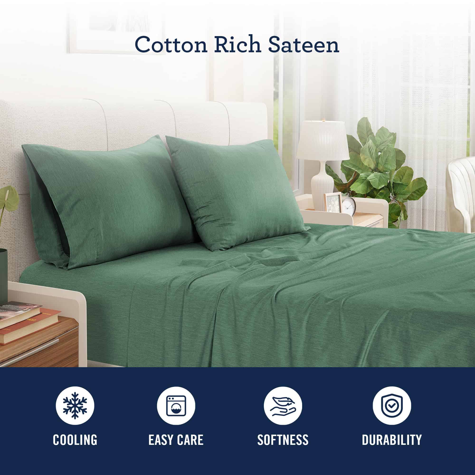 Juego de Sábanas de Algodón Melange IZOD de 4 Piezas para - Imagen 4