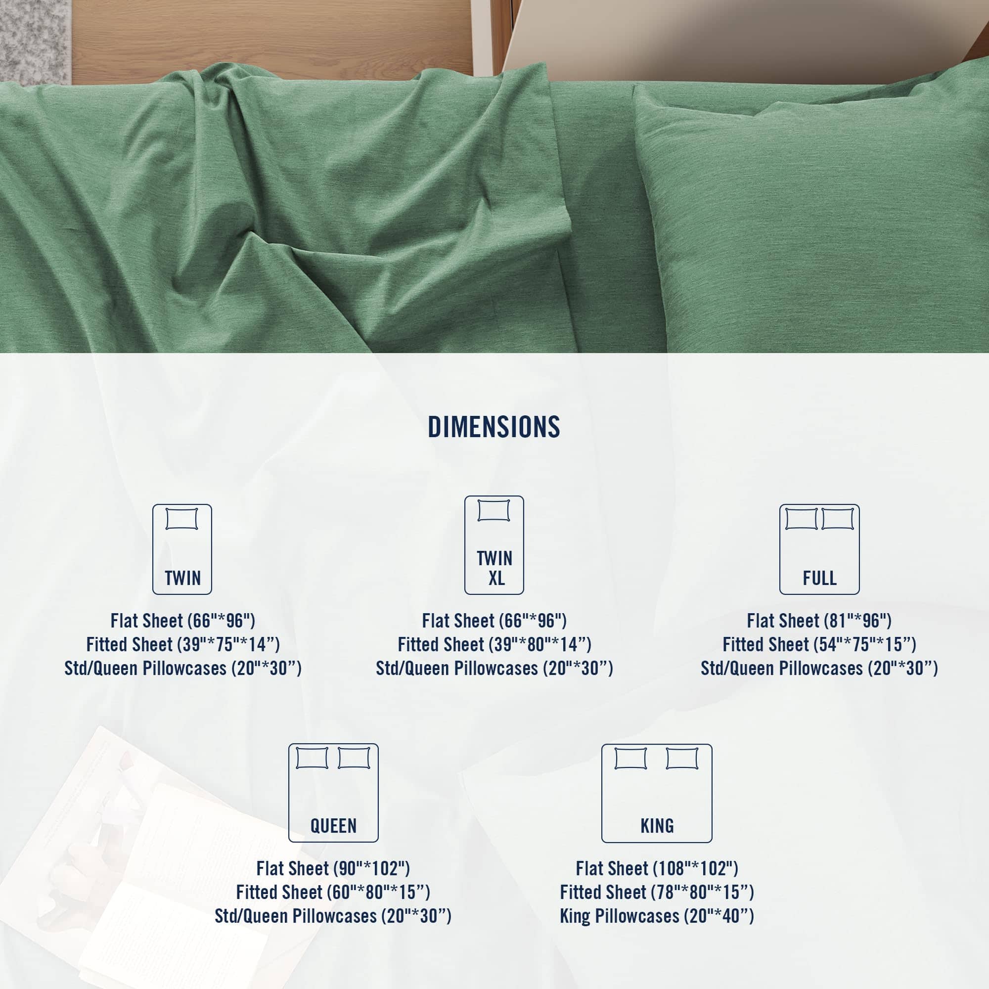 Juego de Sábanas de Algodón Melange IZOD de 4 Piezas para - Imagen 5