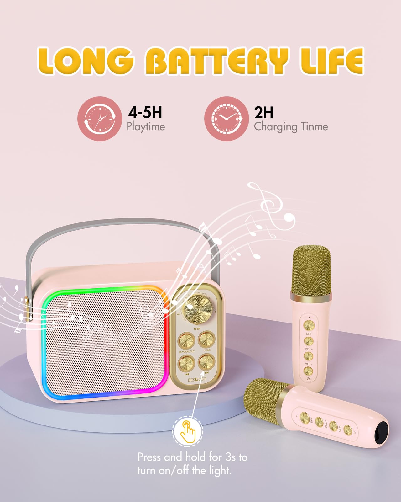 Máquina de Karaoke BESCOST Mini para Niños y Adultos, - Imagen 5