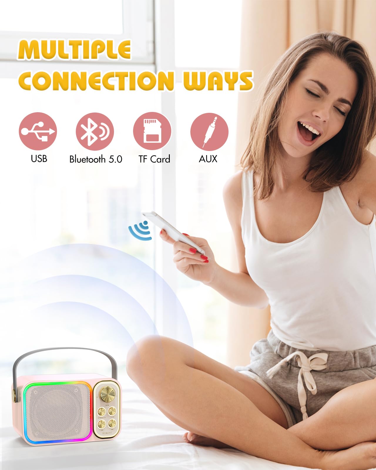 Máquina de Karaoke BESCOST Mini para Niños y Adultos, - Imagen 6