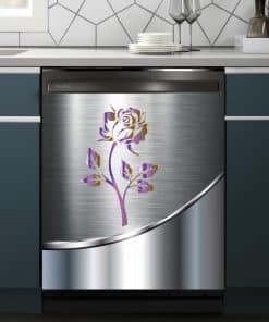 Calcomanías para gabinetes del hogar con flores moradas,