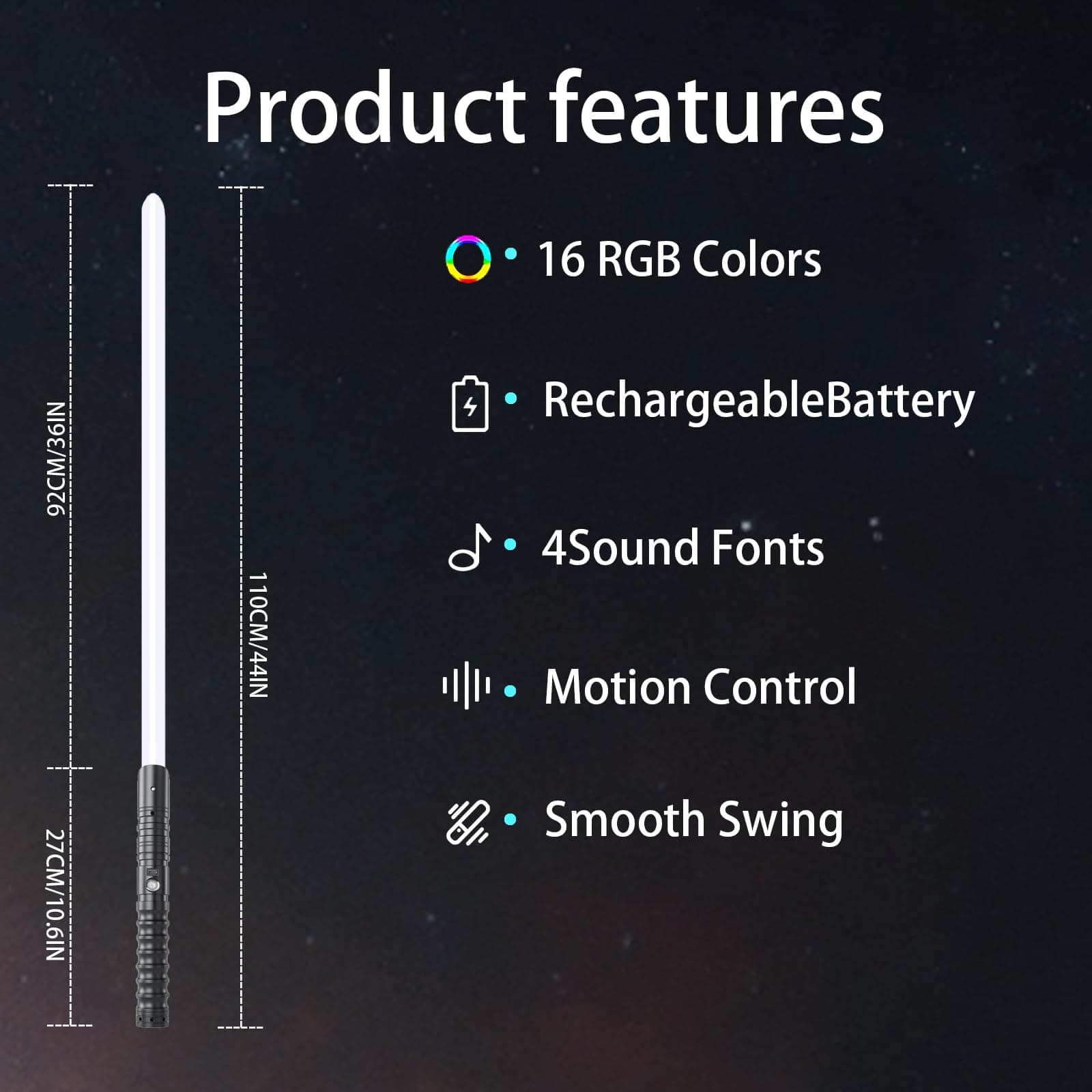 CHINEYDY Sable de Luz Suave con Mango de Metal FX Duelo con - Imagen 4