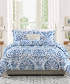 Quilta Duvet Cover King - Juego de funda nórdica de algodón