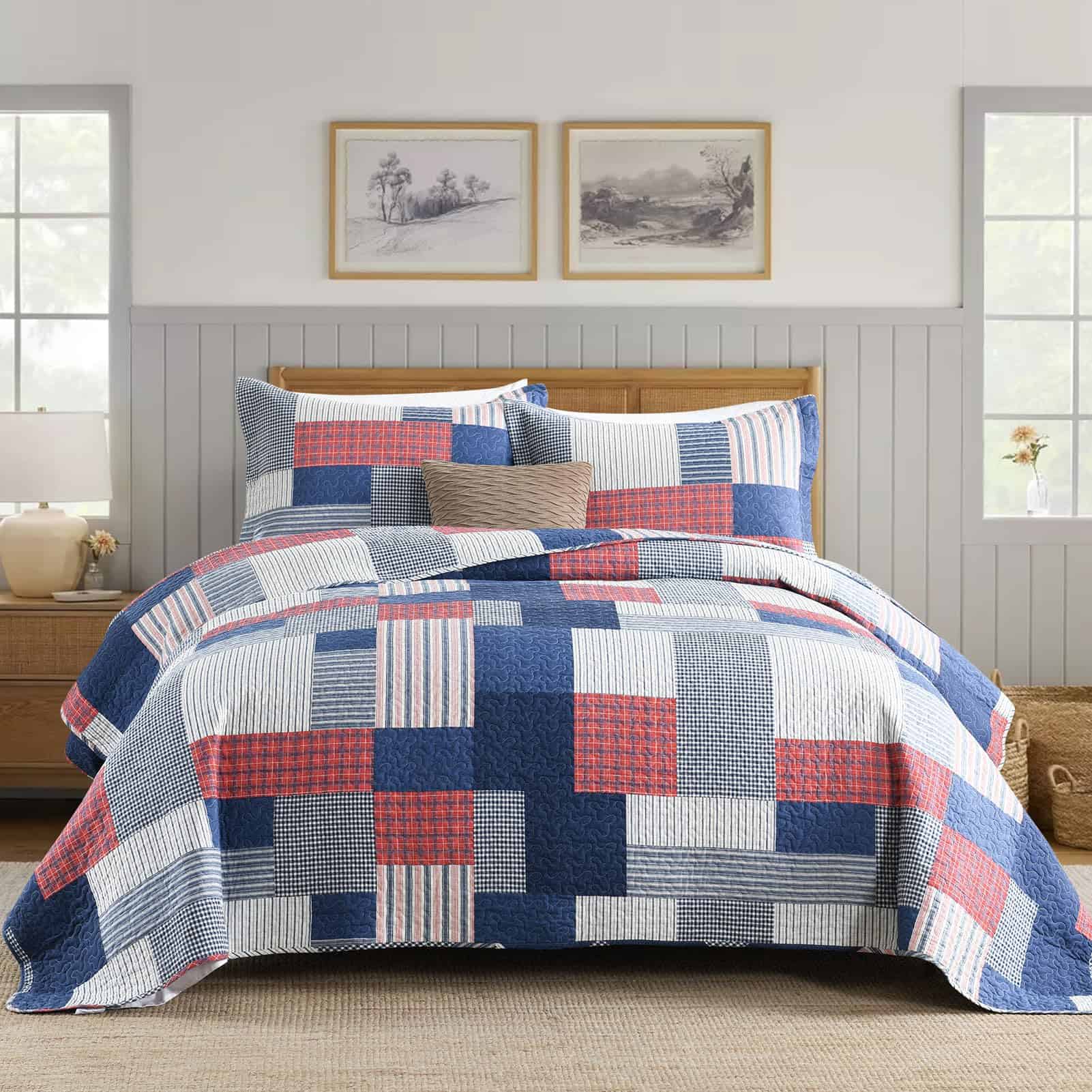 Juego de Edredón SahSahCasa Tamaño Queen, Edredón Queen,