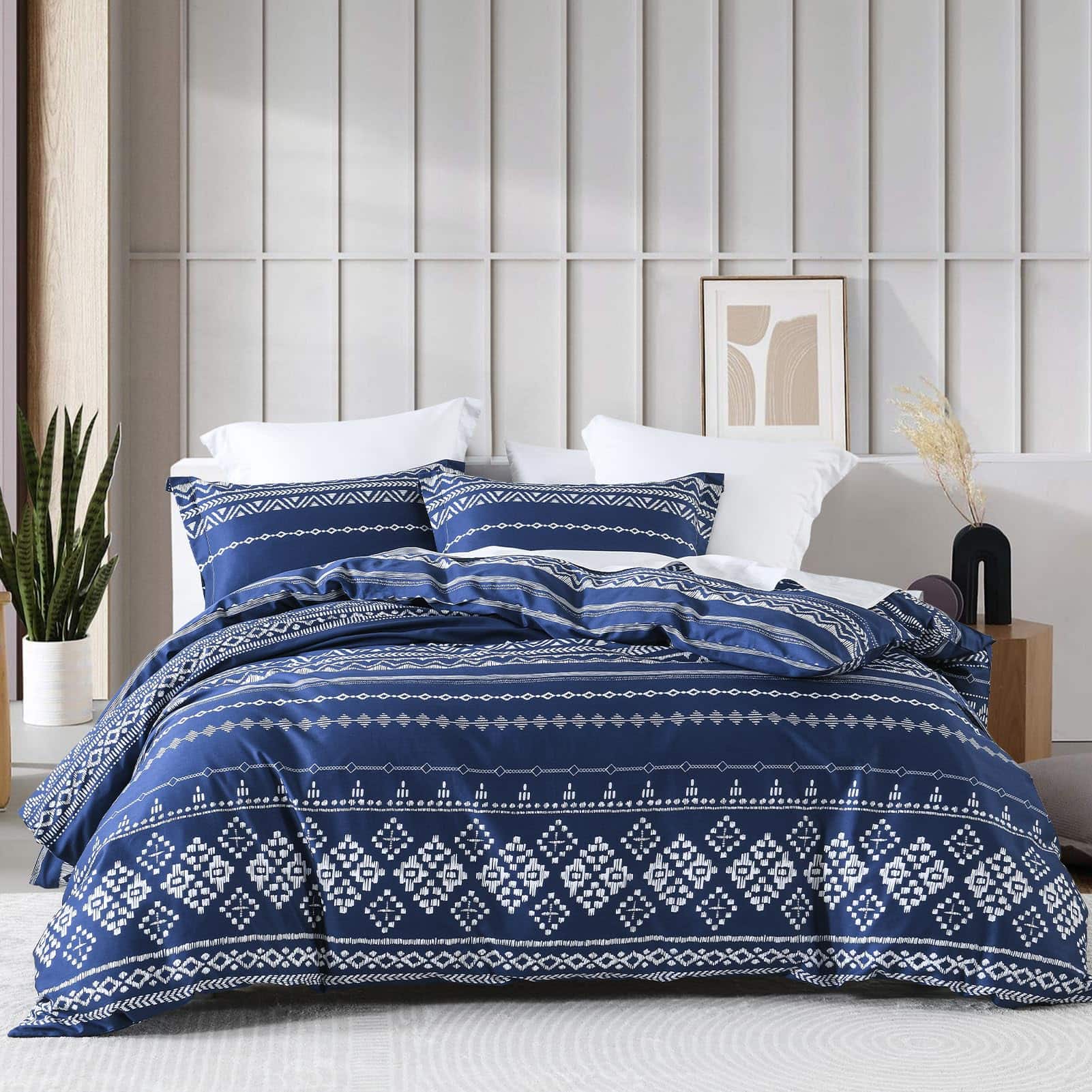 Juego de Funda nórdica Boho King Size - 100% Algodón Funda