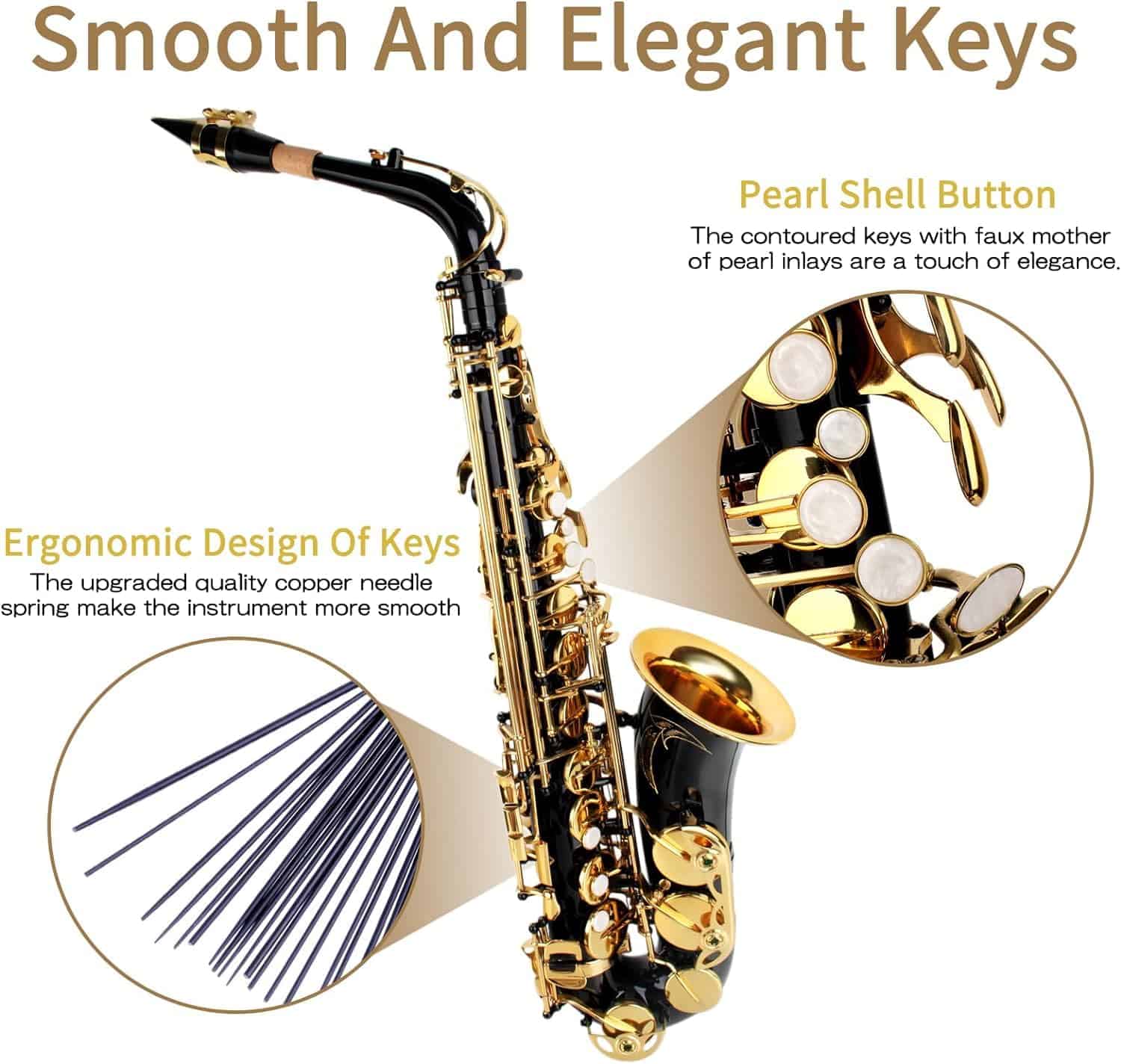 Saxofón Alto Eb, Saxofón para Principiantes, Saxofón Alto - Imagen 3