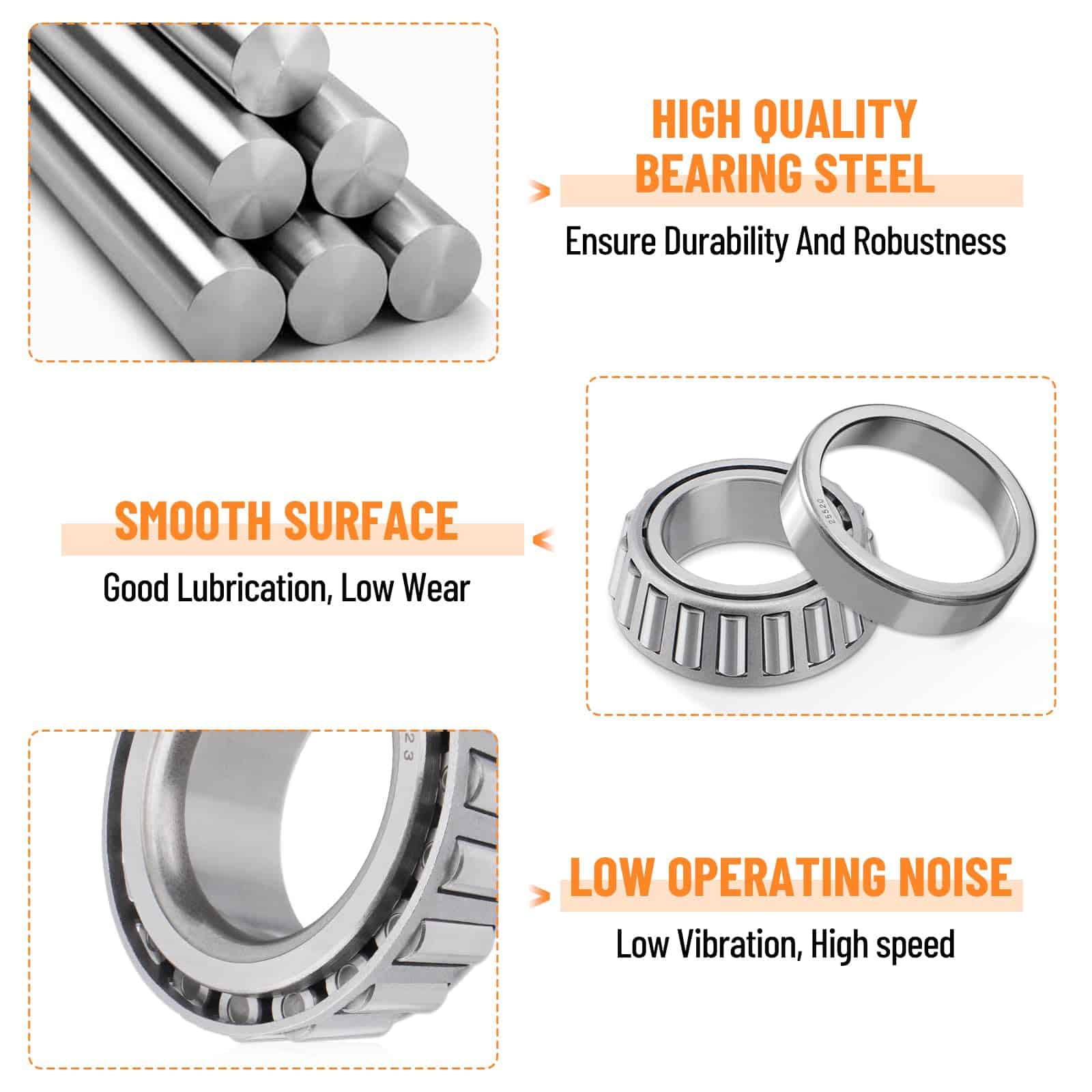 Racewill 4 Sets 25580 15123 Kits de Rodamientos para Ejes - Imagen 4