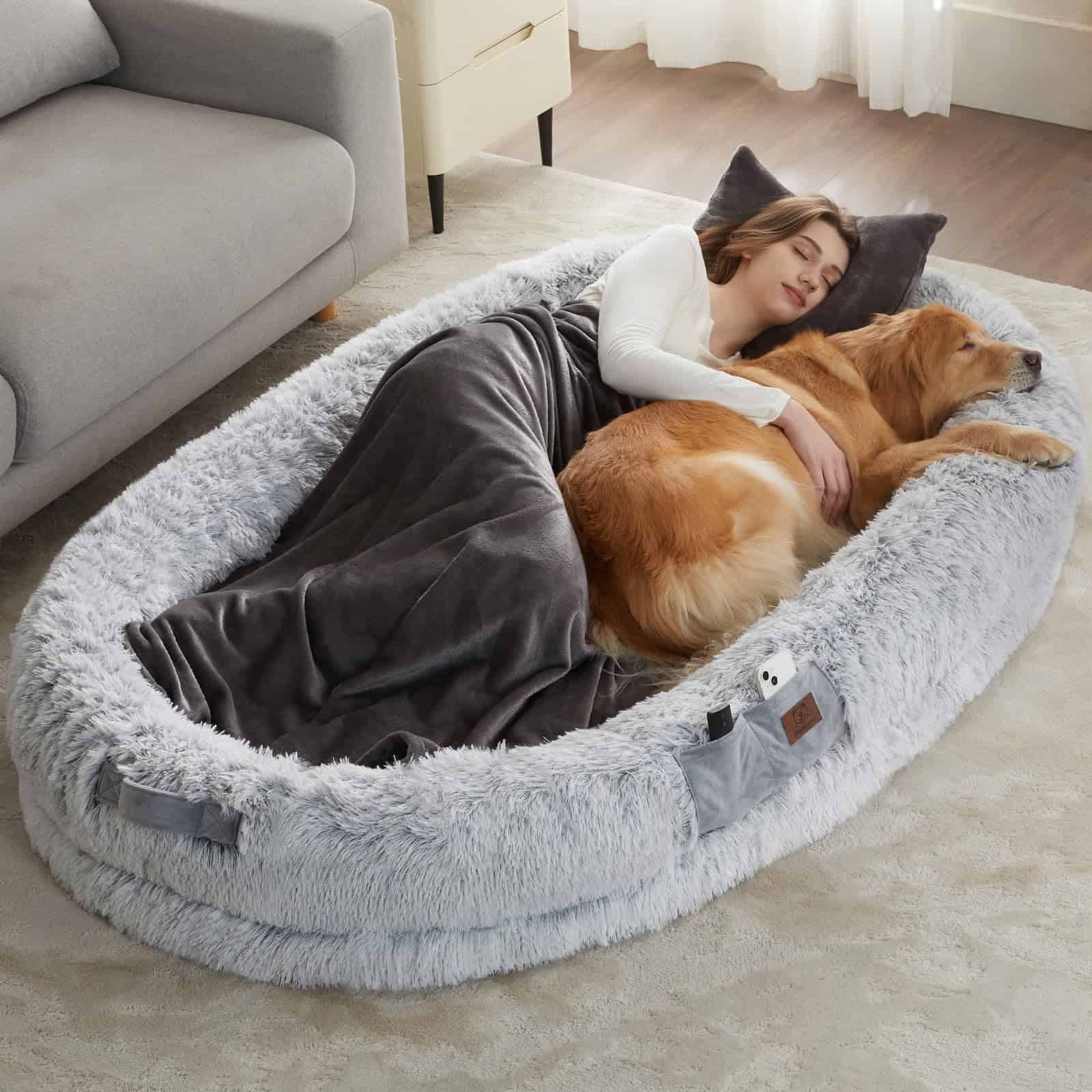 WNPETHOME Cama para Humanos Perros para Adultos, 71" x 46"